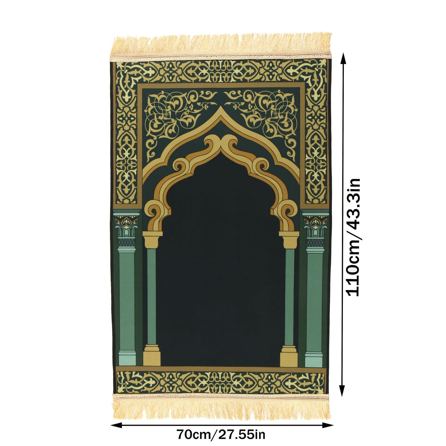 1pc Luxury Muslim Prayer Mat, Non-Slip Printed Islamic Kabah, Soft Worship Cushion, Meditation Rug, Pilgrimage Blanket, Islamic Prayer Carpet, Ideal Islamic Gift