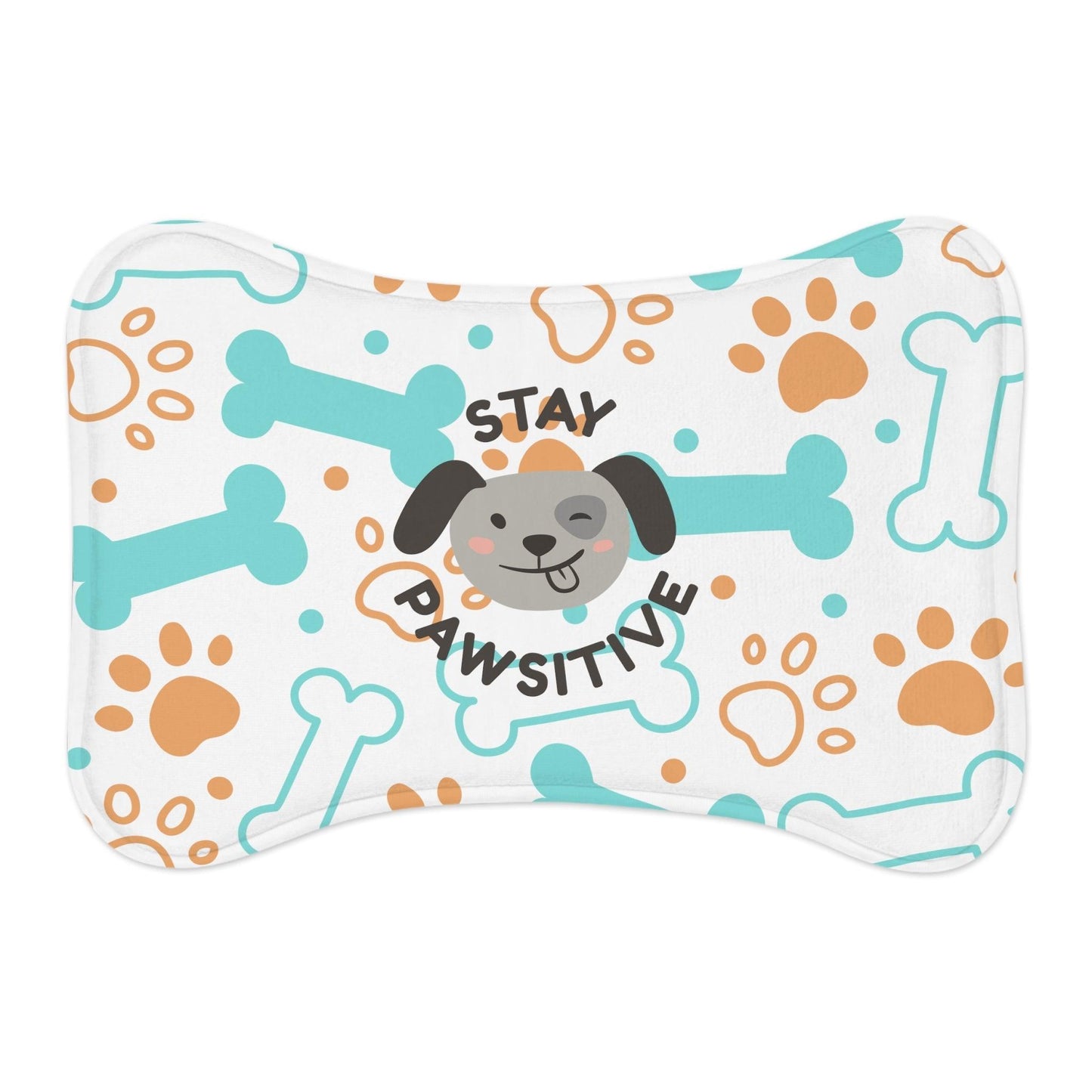 Stay Pawsitive Pet Feeding Mats with Bones & Paw Prints - Lizard Vigilante