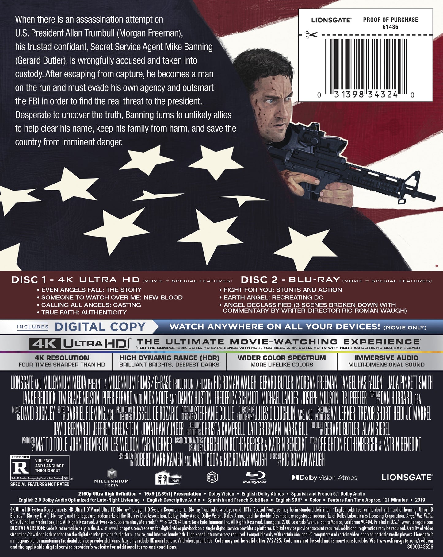 Angel Has Fallen - Steelbook [4K Ultra HD + Blu-ray + Digital Copy]