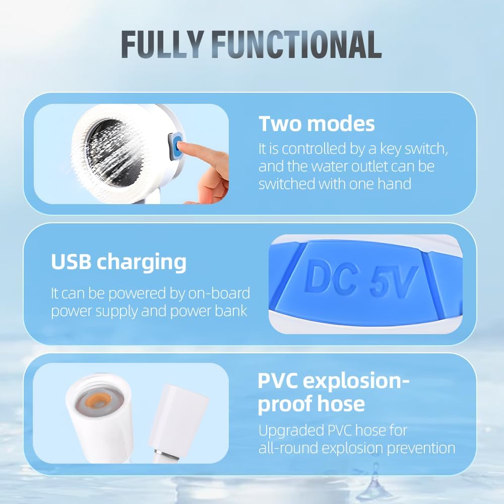 AquaBlast Pro™ – Rechargeable Outdoor Shower Pump for Camping, Pets & Cars