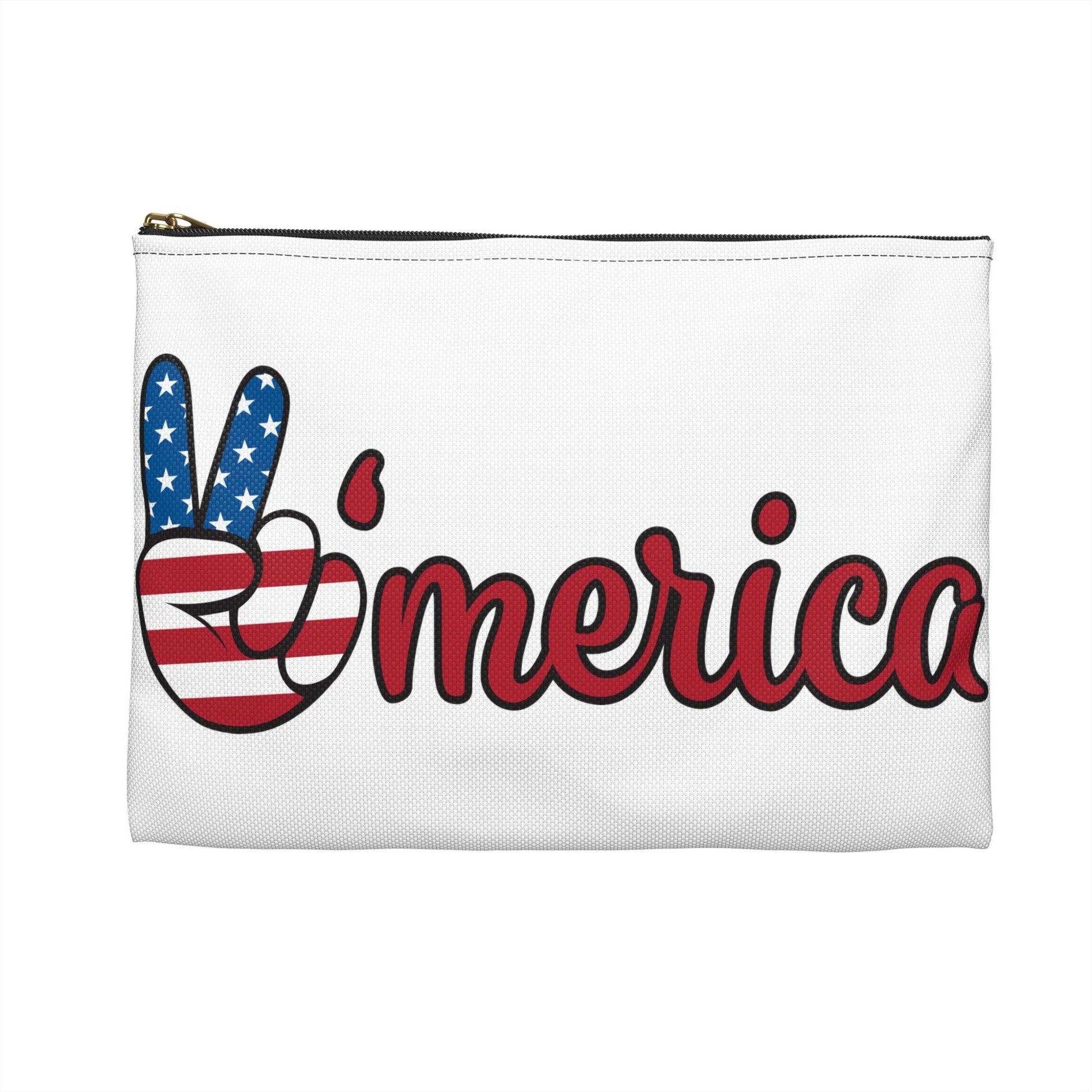 LOVE AMERICA Accessory Pouch 100% Polyester Zipper Assembled in USA - Lizard Vigilante