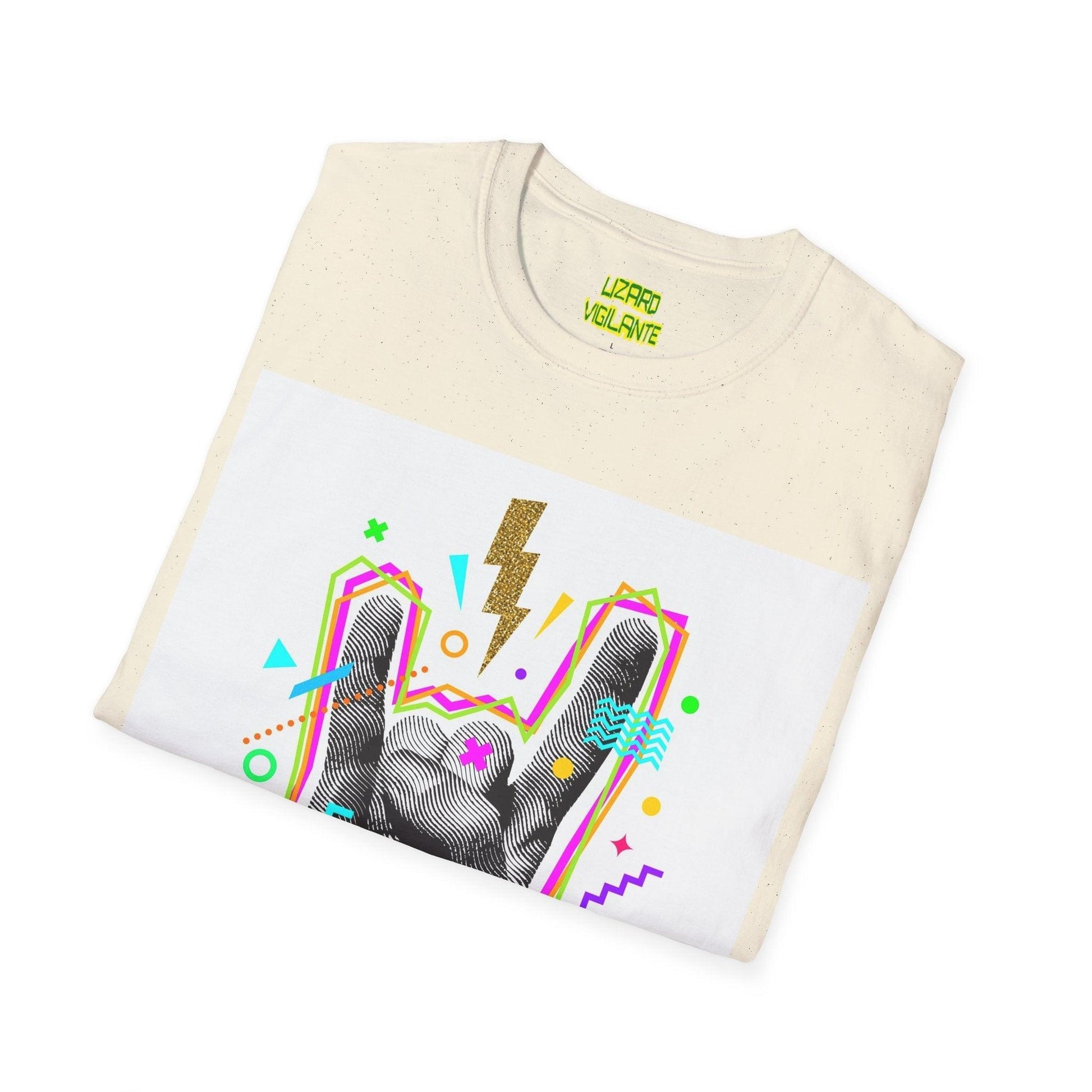 Heavy Metal Hand Sign Unisex Softstyle T-Shirt - Lizard Vigilante