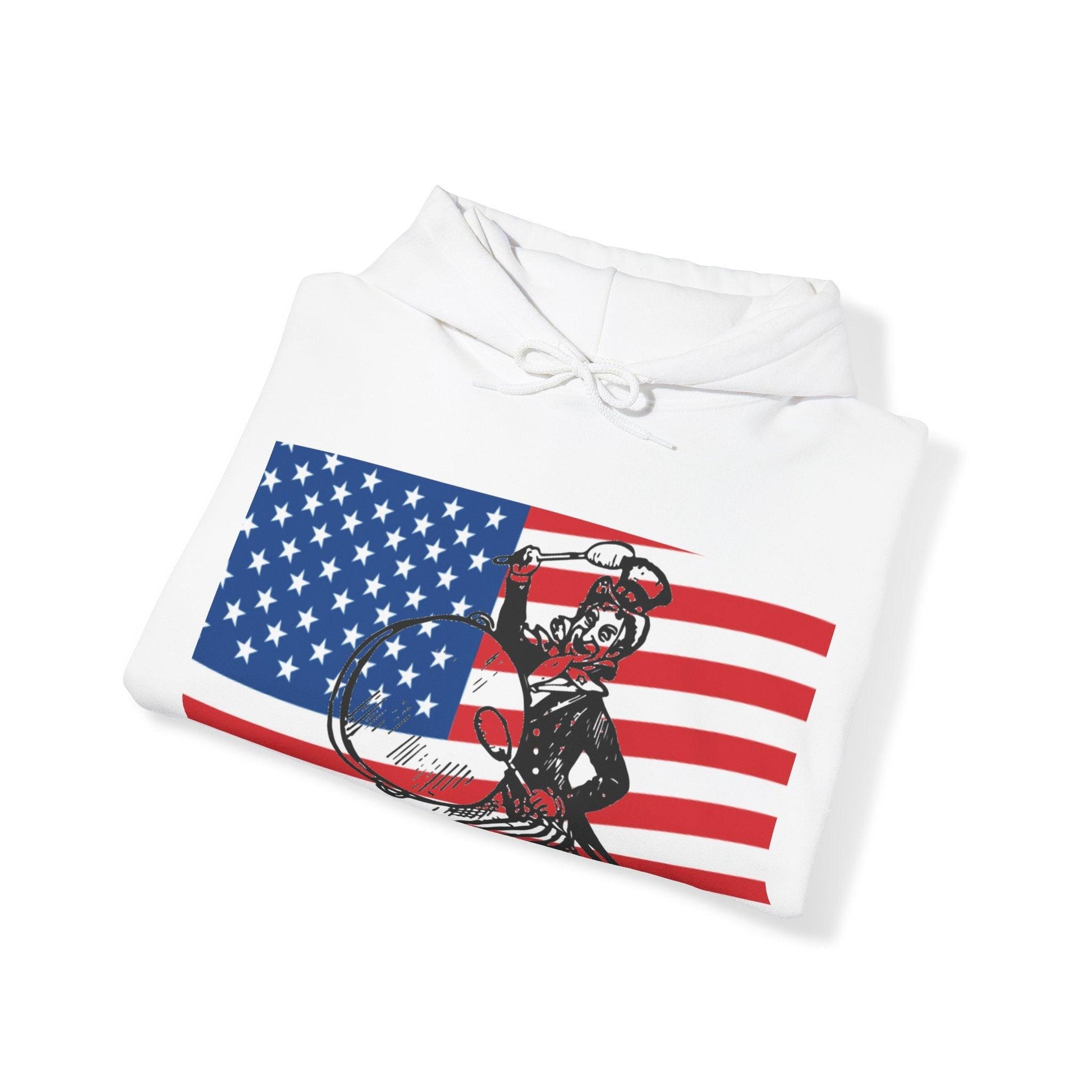 Uncle Sam Drummer American Flag Unisex Heavy Blend™ Hooded Sweatshirt - Lizard Vigilante