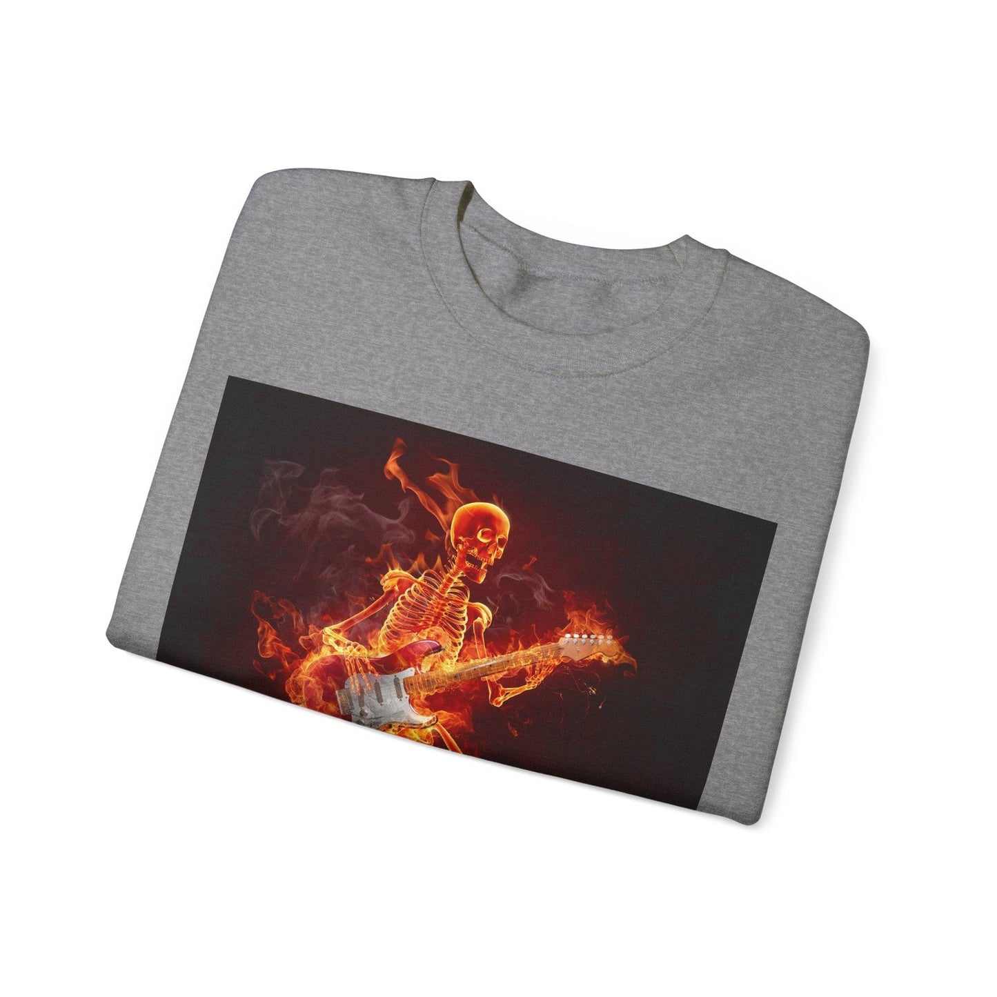 Fiery Guitarist Unisex Heavy Blend™ Crewneck Sweatshirt - Lizard Vigilante