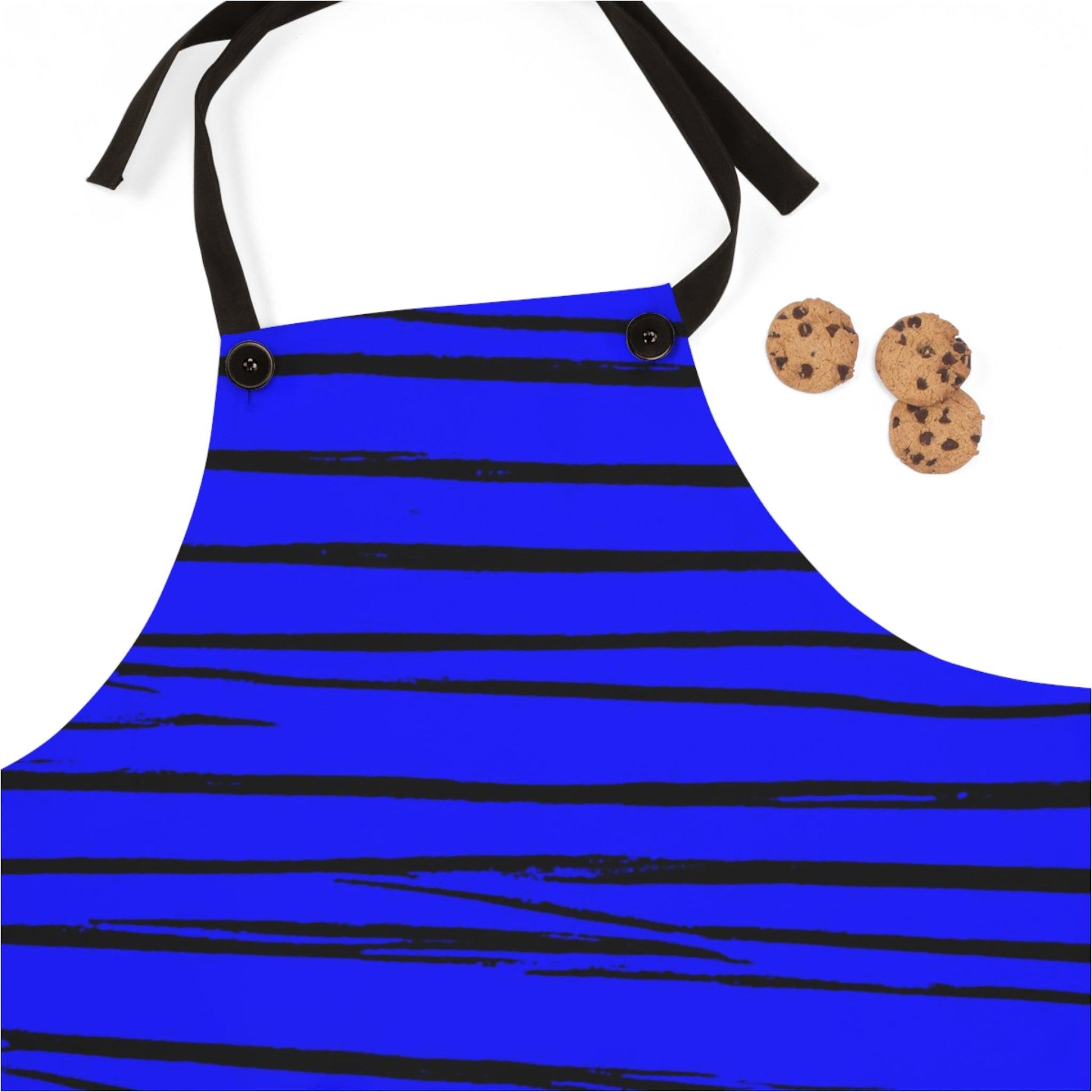 Black & Blue Strips Apron - Lizard Vigilante