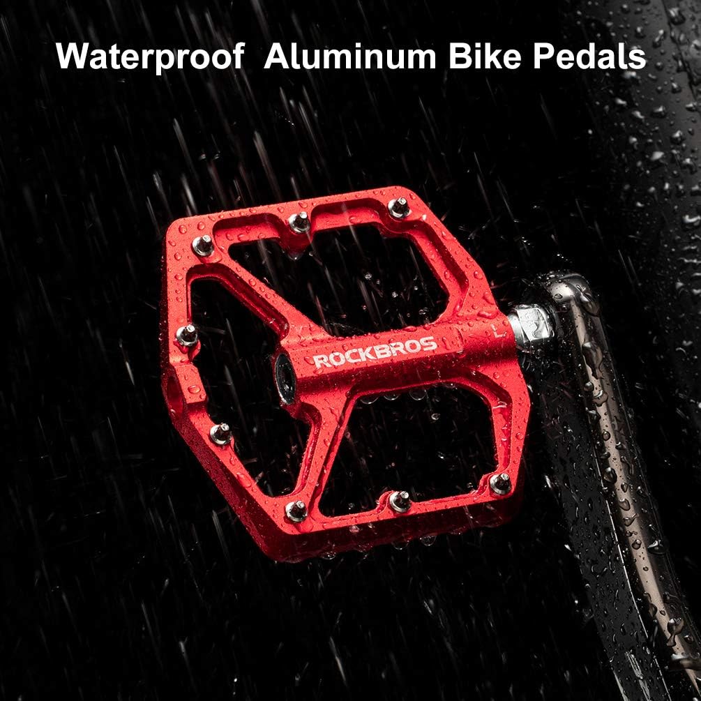 ROCKBROS Bike Pedals Lightweight Aluminum Platform 9/16'' Sealed Bearing