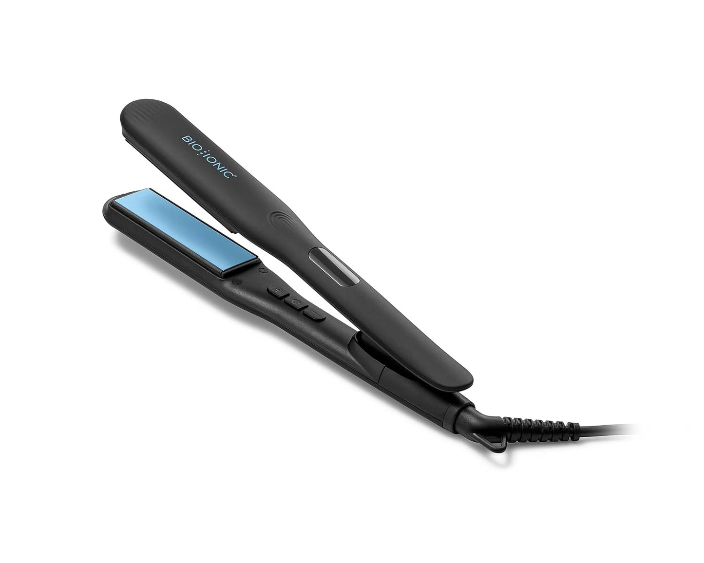 BIO IONIC Onepass Styling Flat Iron with NanoIonic & Moisturizing Heat Technology, Hydrated and Frizz-Free Hair, Ceramic Hair Straightener with Silicone Strip for Gentle OnePass Styling