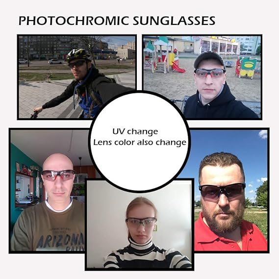 ROCKBROS Photochromic Cycling Sunglasses UV Protection Adaptive Lens
