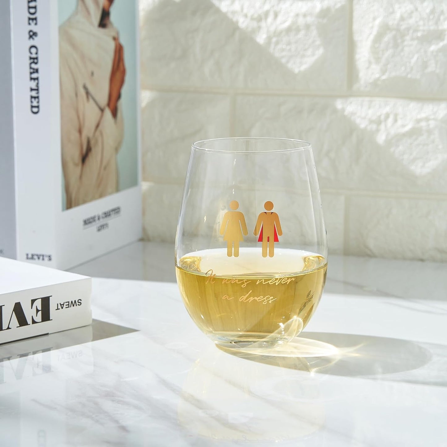 It Was Never a Dress, It Was Always a Cape Wine Glass - Women Empowering Feminist Mug