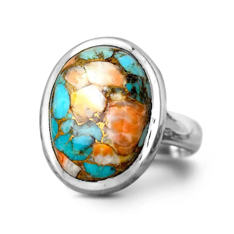 Oval Color Turquoise Ring Copper Niche