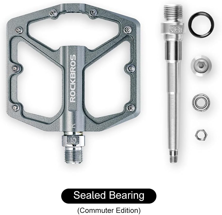 ROCKBROS Bike Pedals Lightweight Aluminum Platform 9/16'' Sealed Bearing