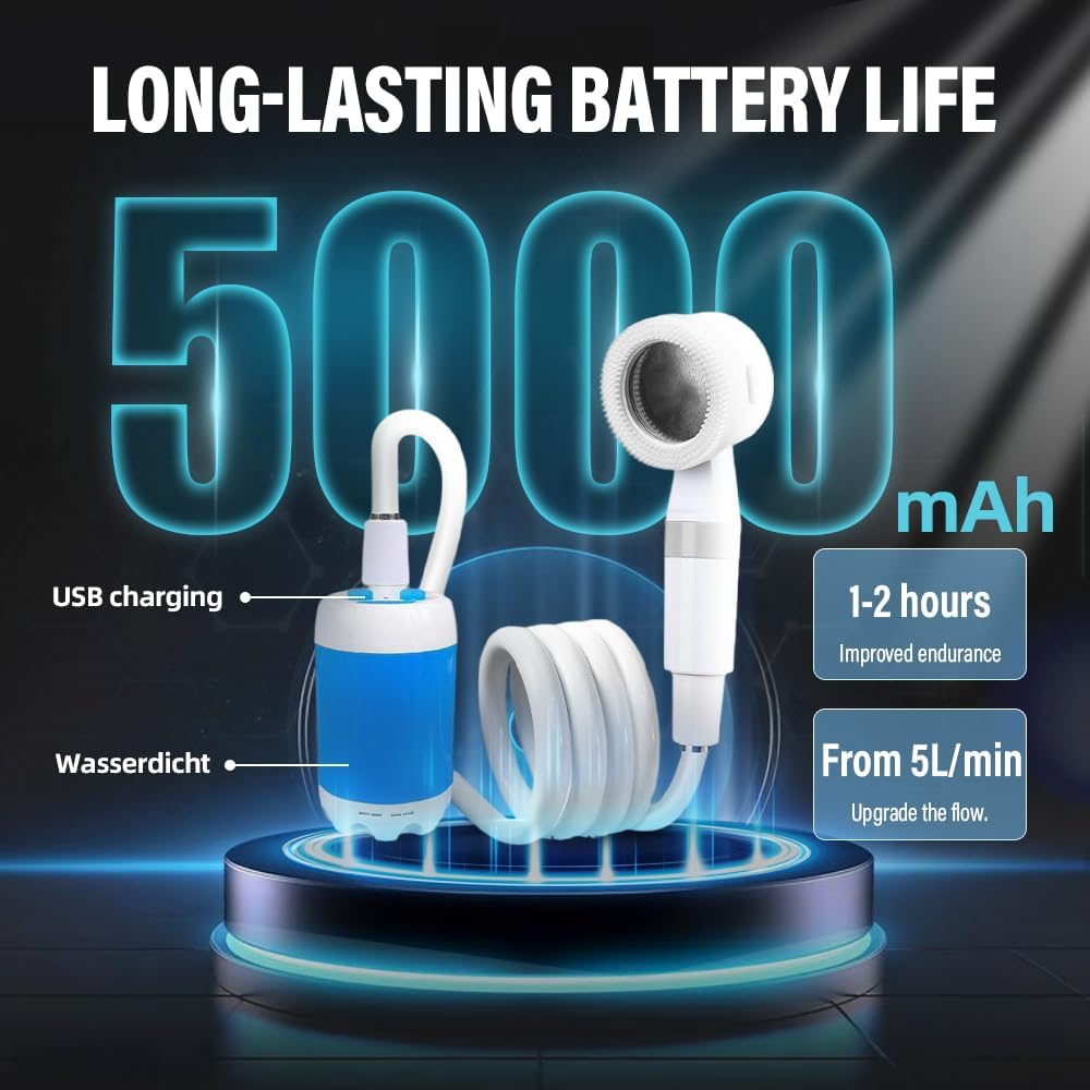 AquaBlast Pro™ – Rechargeable Outdoor Shower Pump for Camping, Pets & Cars