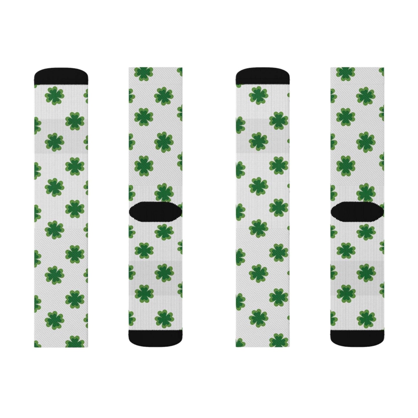 4 Leaf Clover St. Patrick's Day Irish Sublimation Socks - Lizard Vigilante