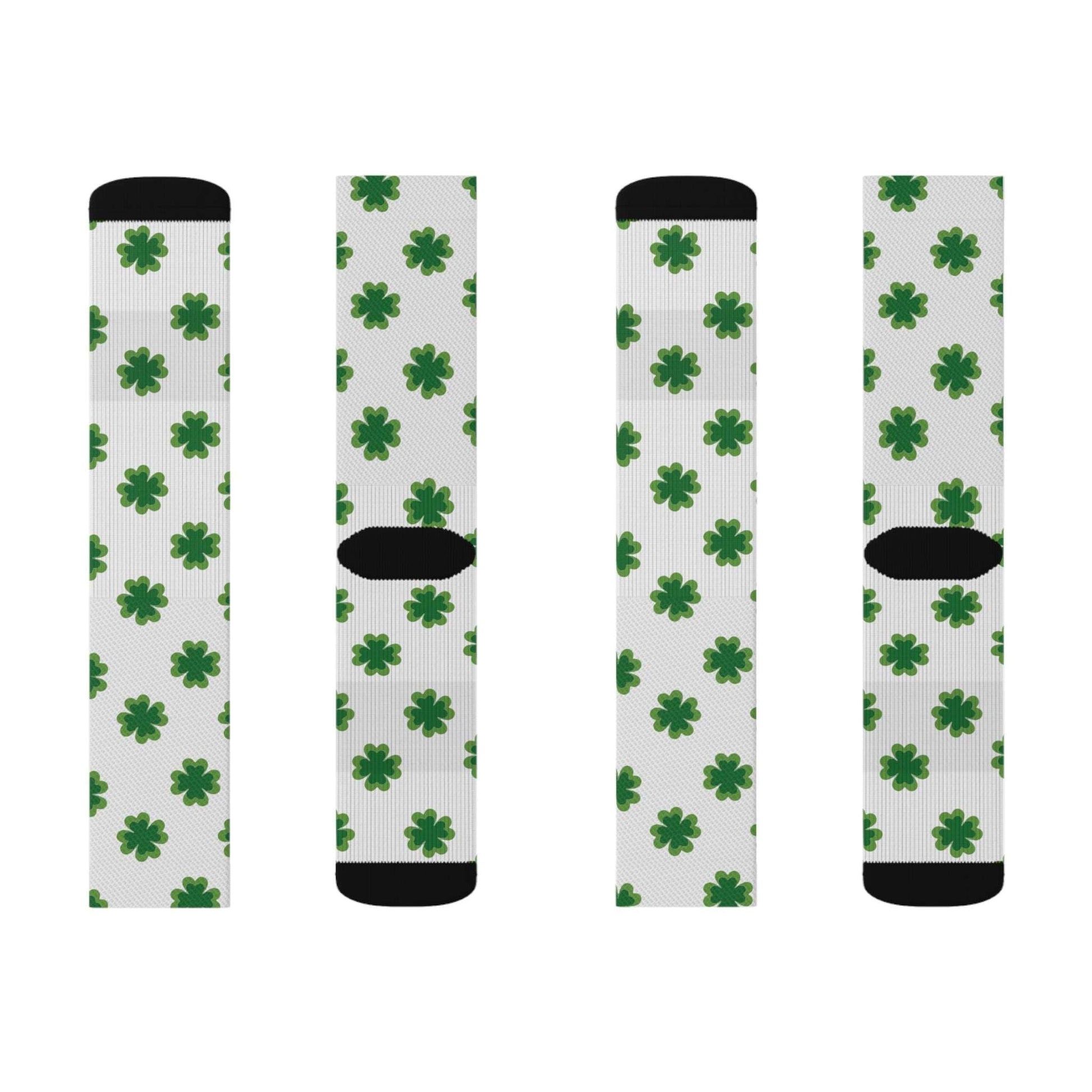 4 Leaf Clover St. Patrick's Day Irish Sublimation Socks - Lizard Vigilante