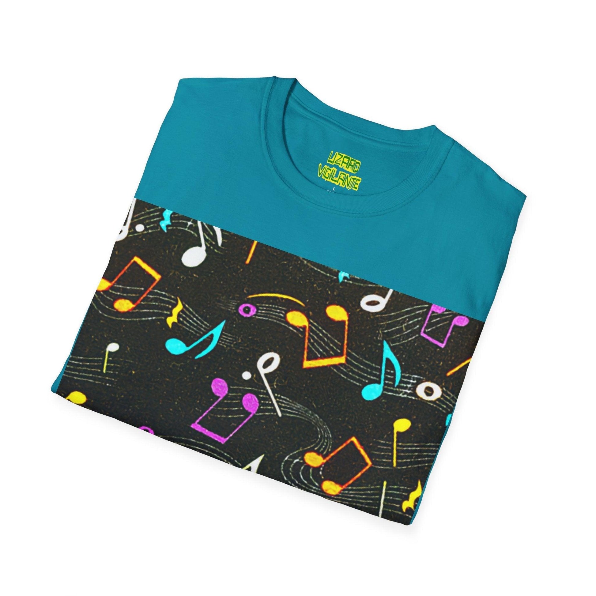 Musical Notes Unisex Softstyle T-Shirt - Lizard Vigilante