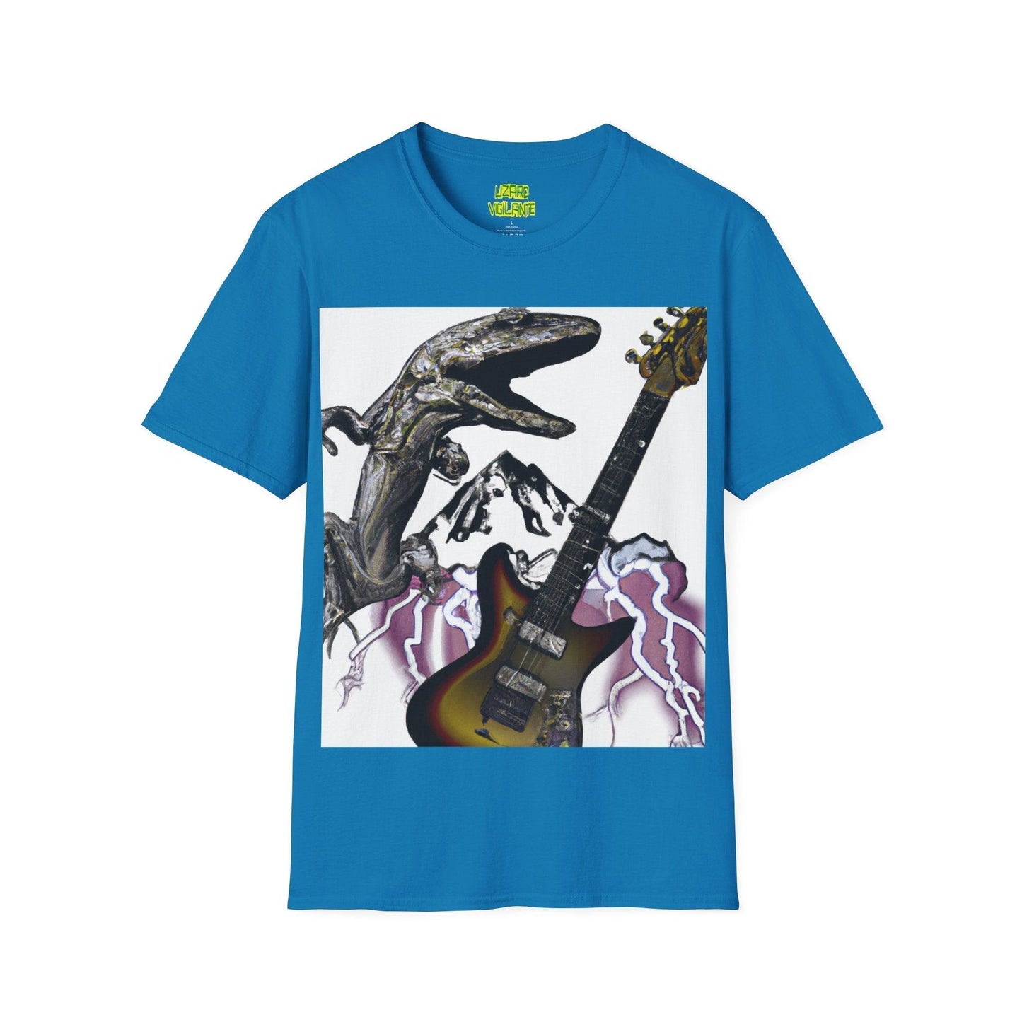 Lizard Vigilante Over Revolver Unisex Softstyle T-Shirt - Lizard Vigilante