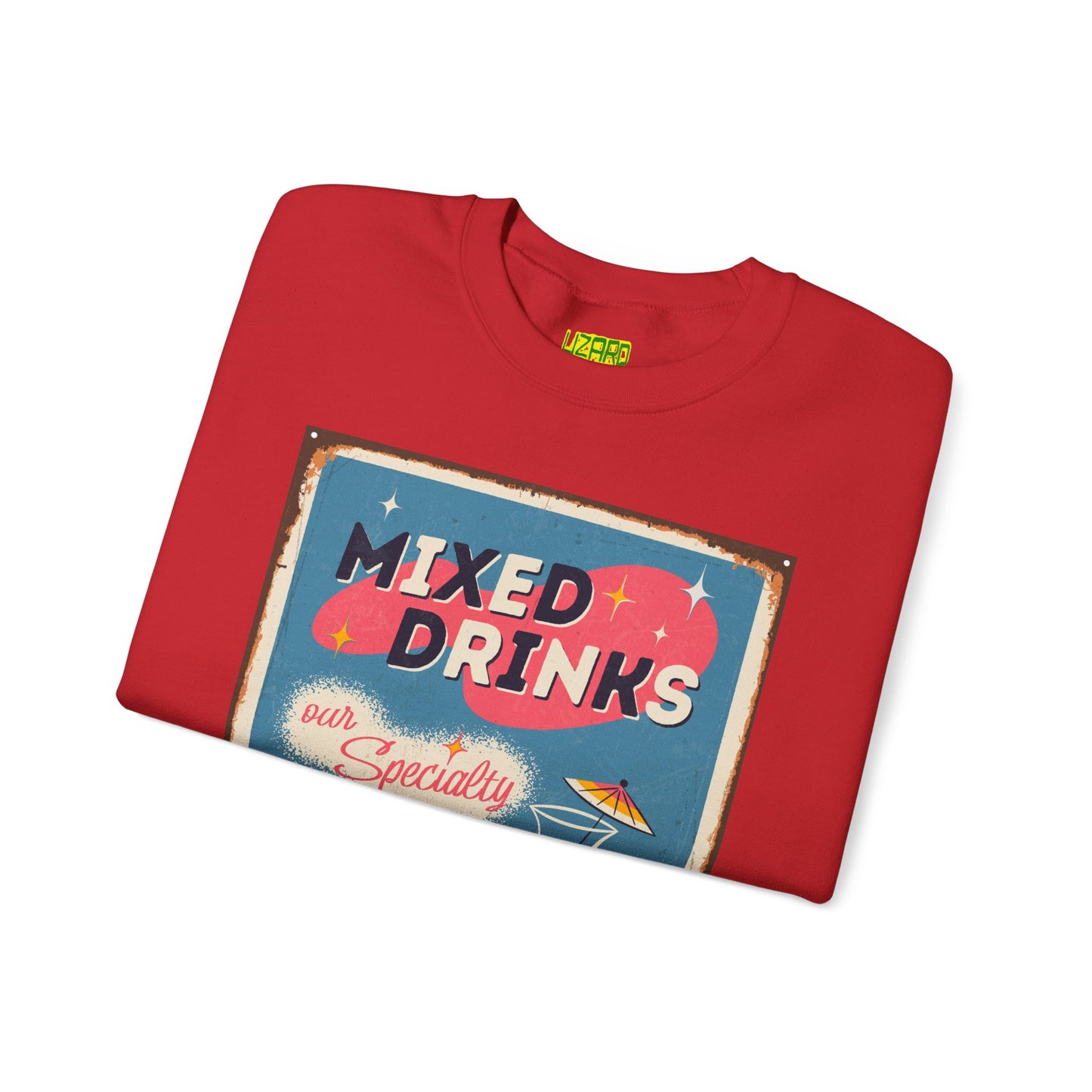 Mixed Drinks Crewneck Sweatshirt — Retro Cocktail Graphic Pullover