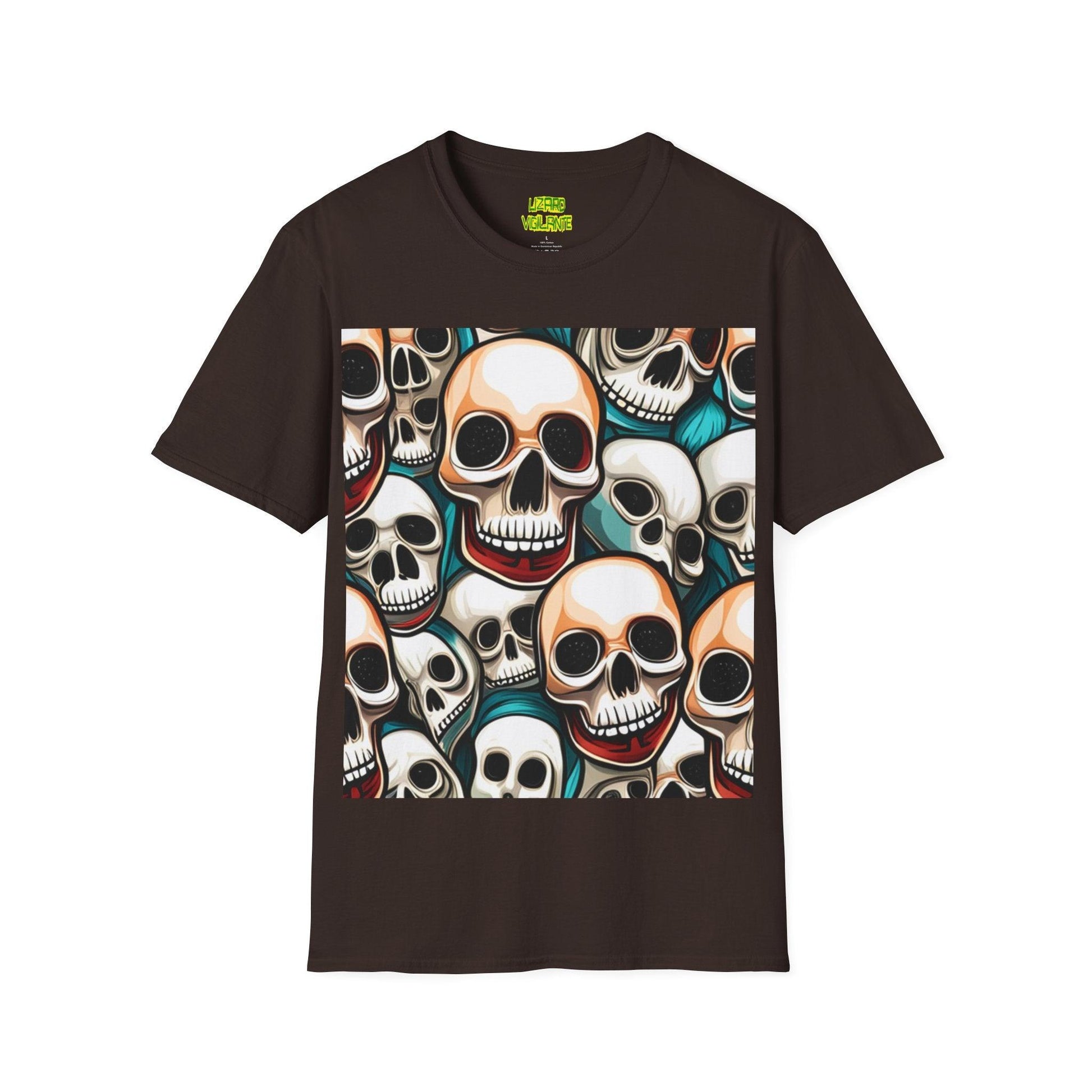 Shiny Happy Skulls Unisex Softstyle T-Shirt - Lizard Vigilante