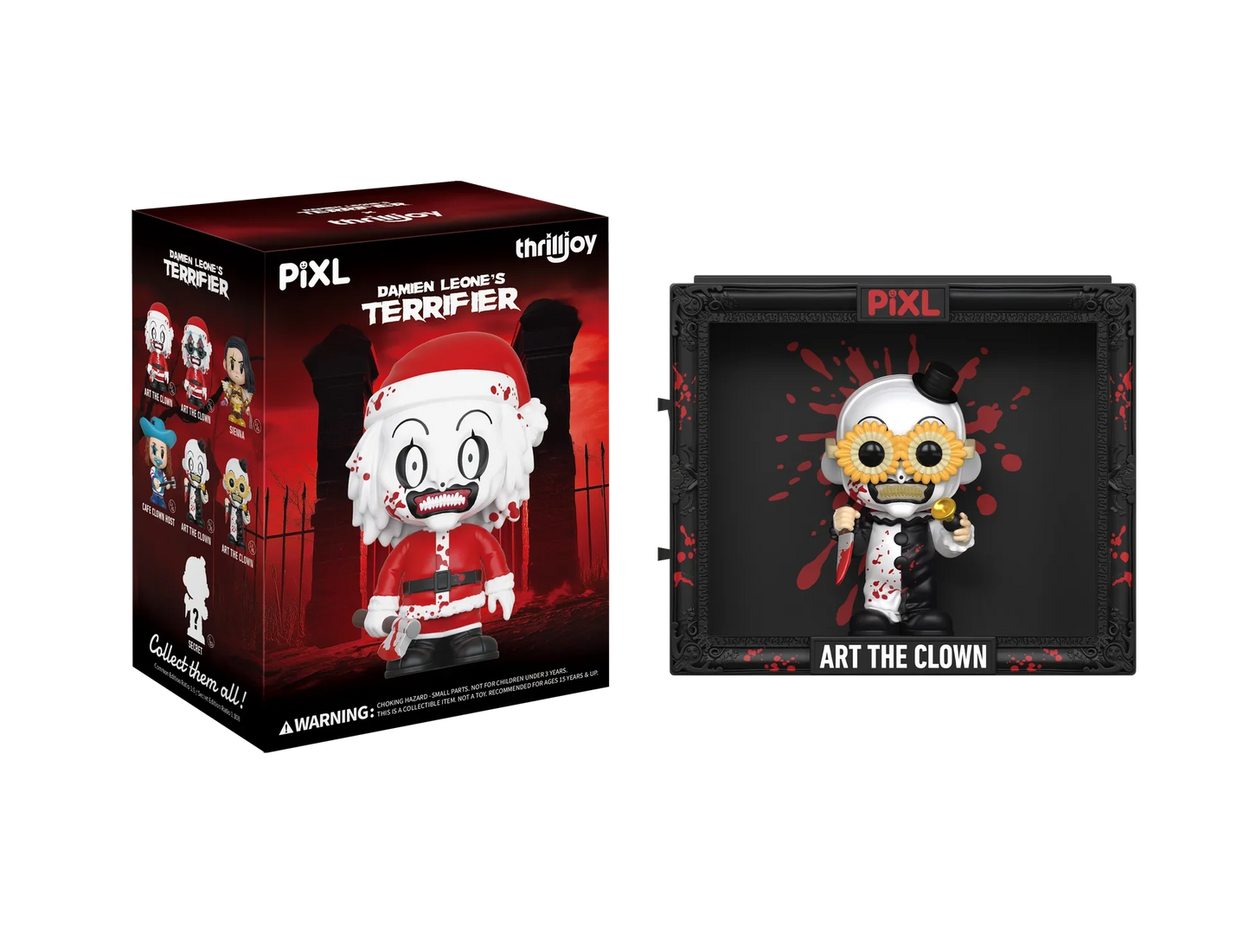 [Thrilljoy] Damien Leone's Terrifier PIXL Blind Box Vinyl (Chance at 1 of 300 hyper-rare “chase” pieces will be redeemable for a special 12” MEGA PIX!)