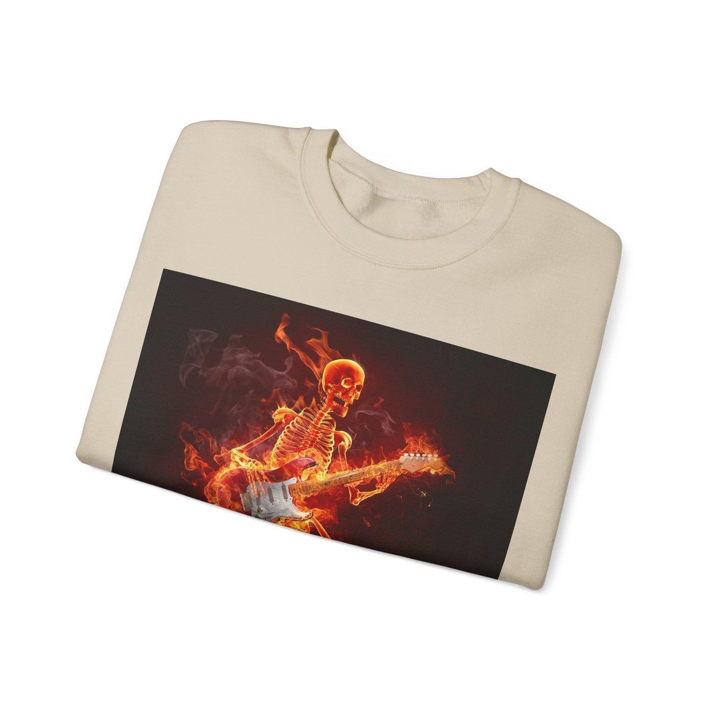 Fiery Guitarist Unisex Heavy Blend™ Crewneck Sweatshirt - Lizard Vigilante