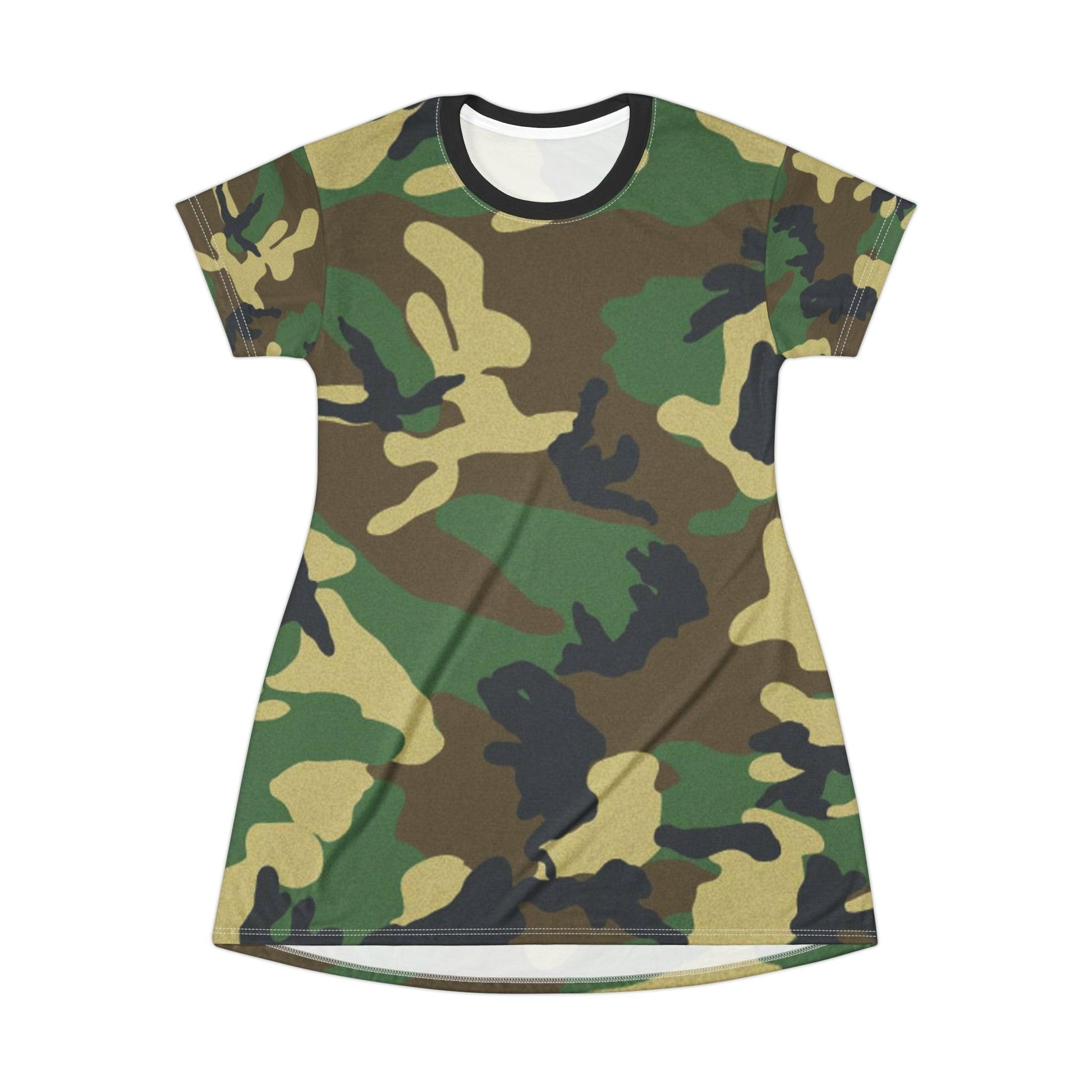 Green Camouflage T-Shirt Dress - Lizard Vigilante