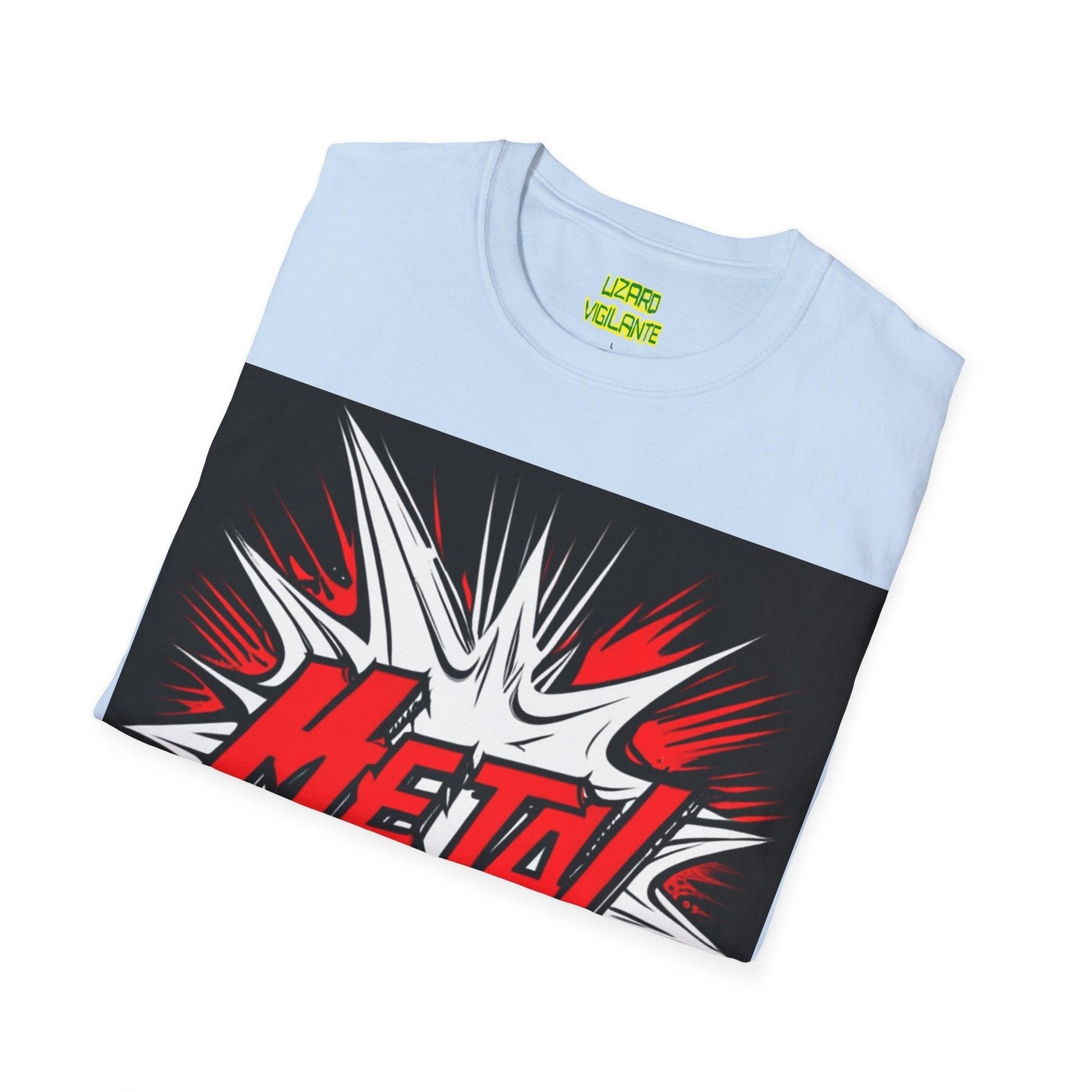 Red METAL Logo Unisex Softstyle T-Shirt - Lizard Vigilante