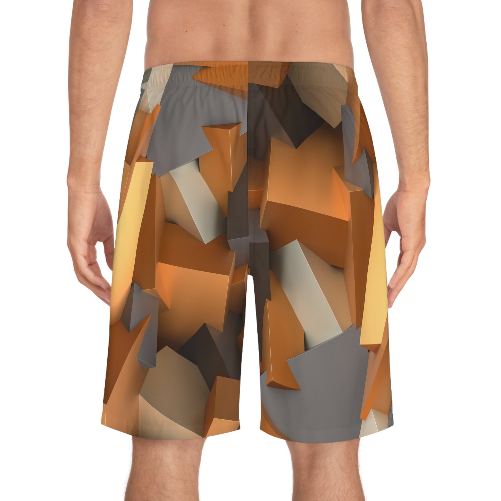 Blocked Graphic Men's Board Shorts - Lizard Vigilante