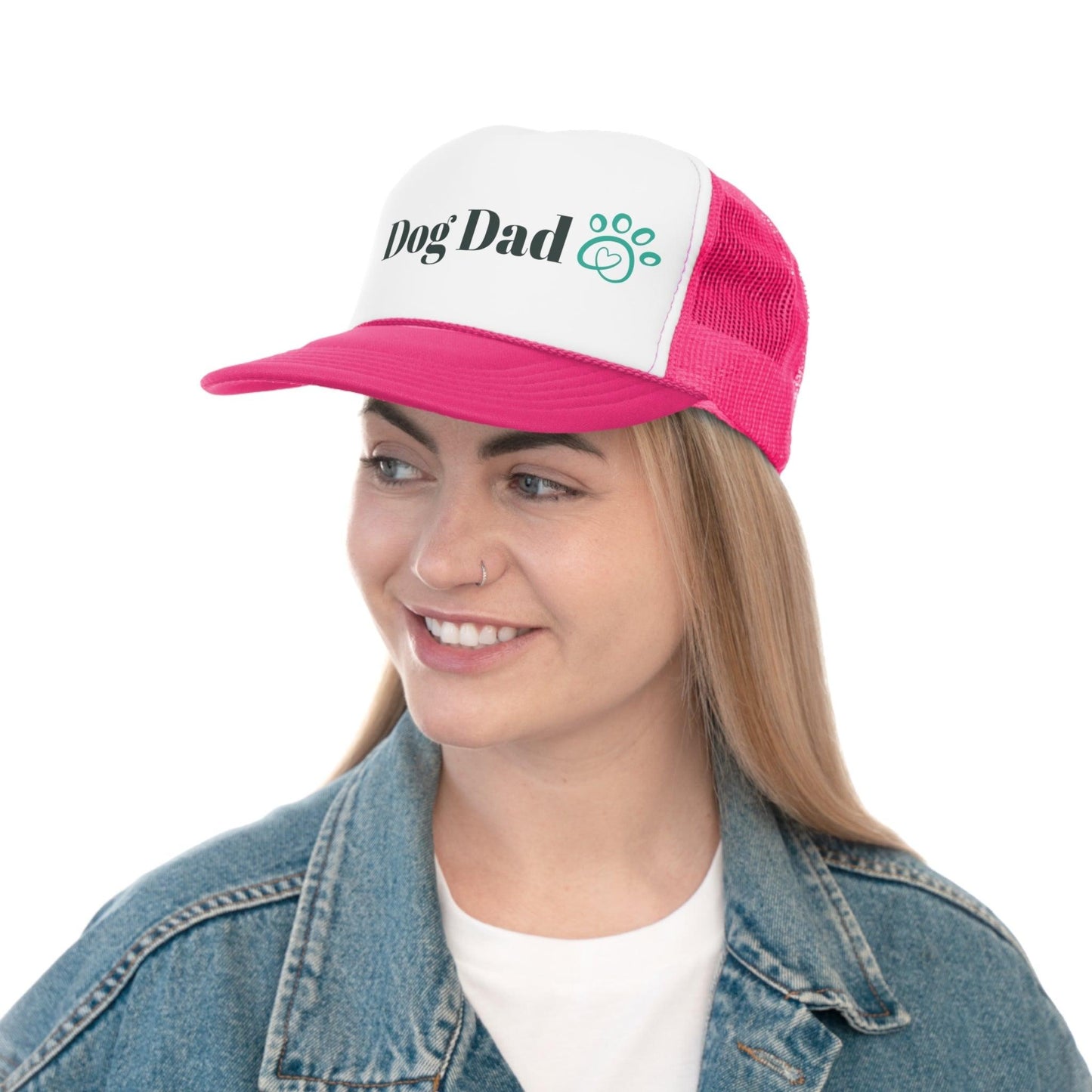 Dog Dad With a Puppy Paw Print Trucker Caps - Lizard Vigilante