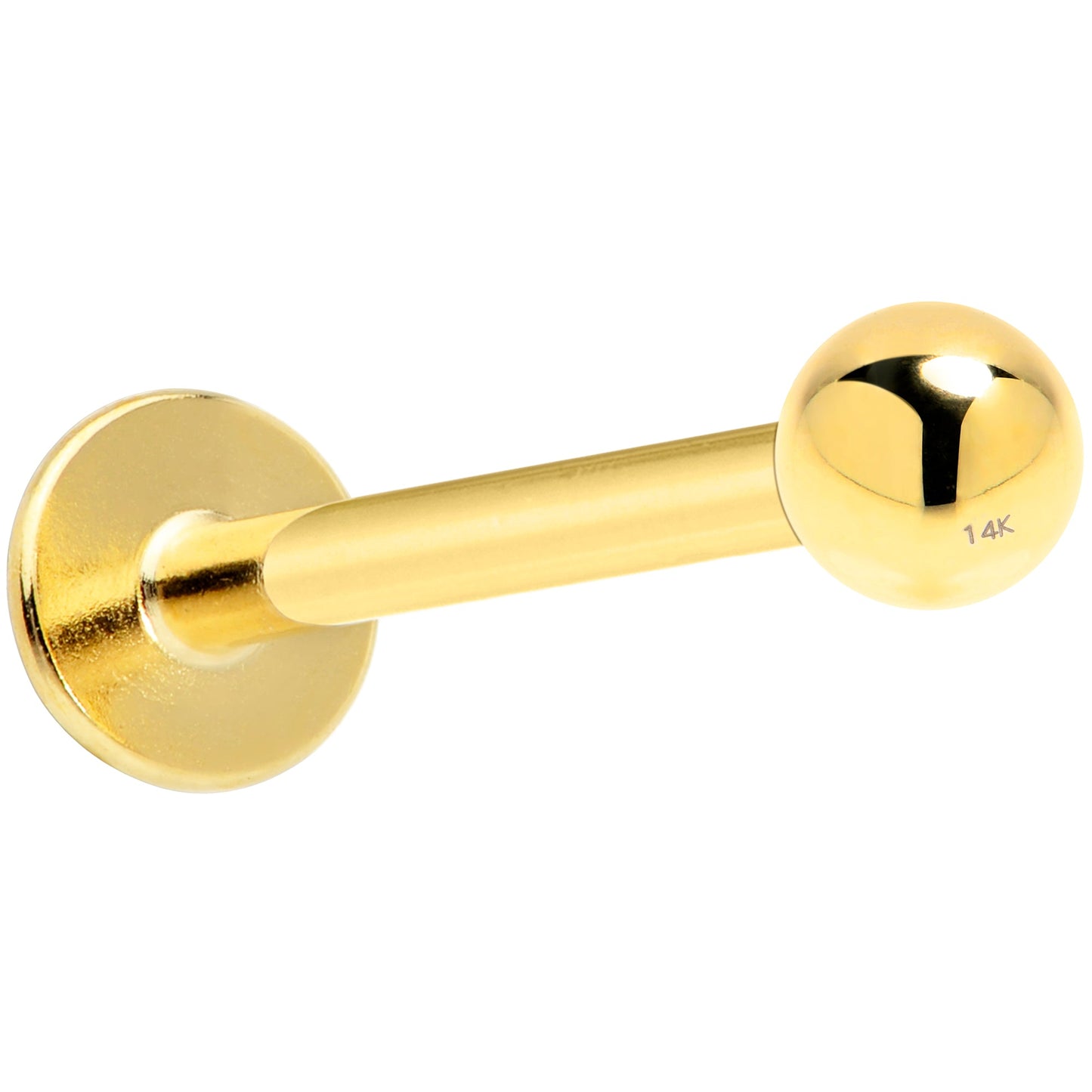 16G Solid 14K Yellow Gold Flat Back