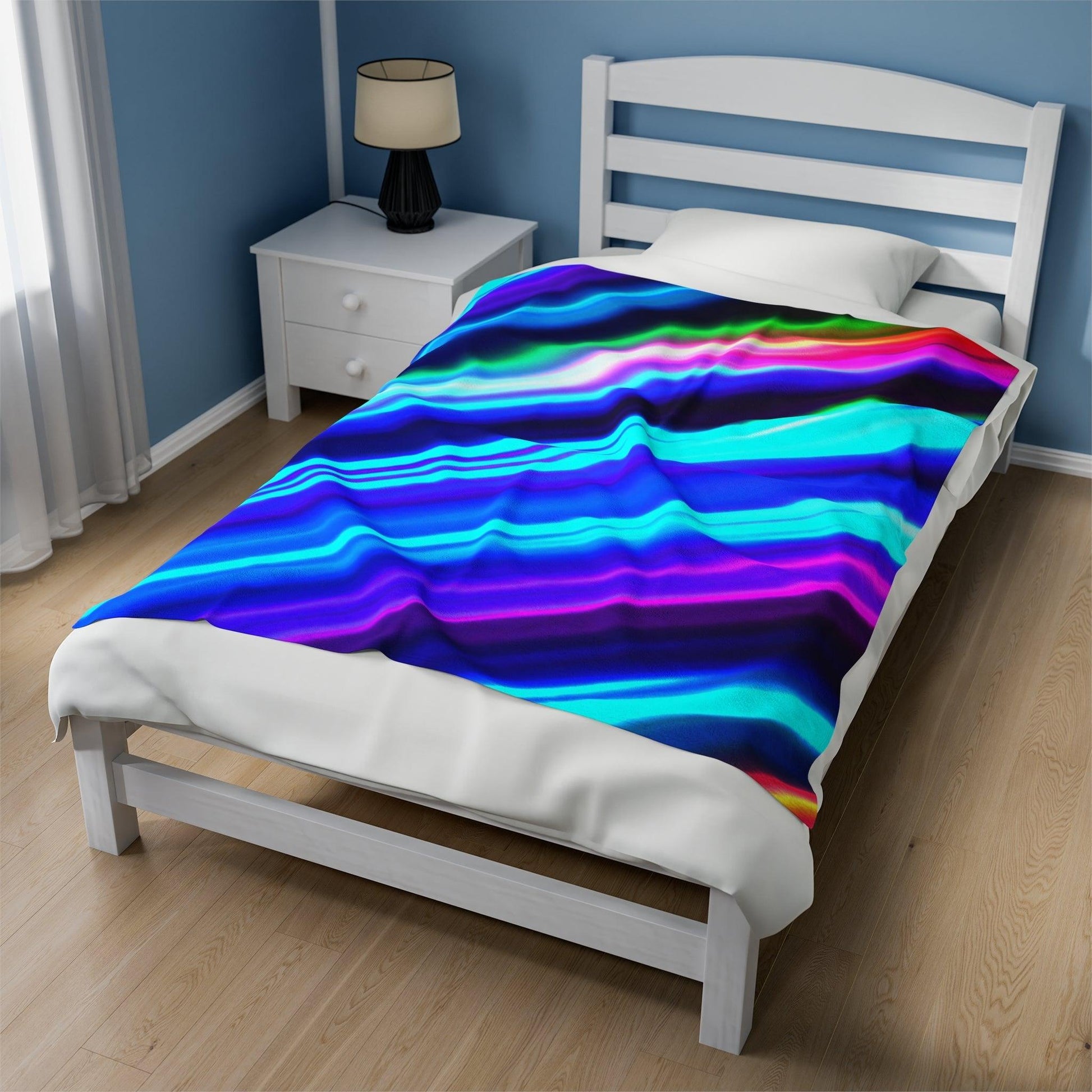 Neon Lined Velveteen Plush Blanket - Lizard Vigilante