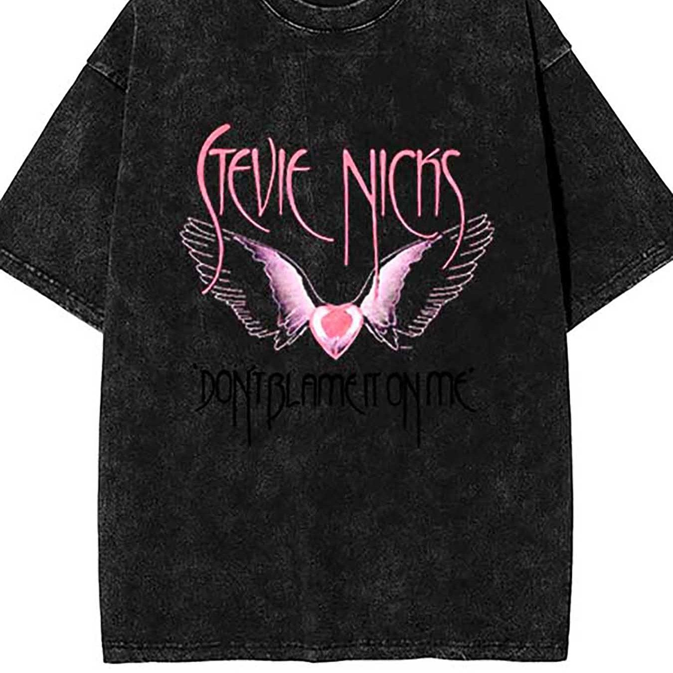 Vintage 1983 Stevie Nicks Blame It On My Wild Heart Organic Tour Shirt – Distressed Batik Graphic Tee for Fans - Premium t-shirt from Lizard Vigilante - Just $30.99! Shop now at Lizard Vigilante