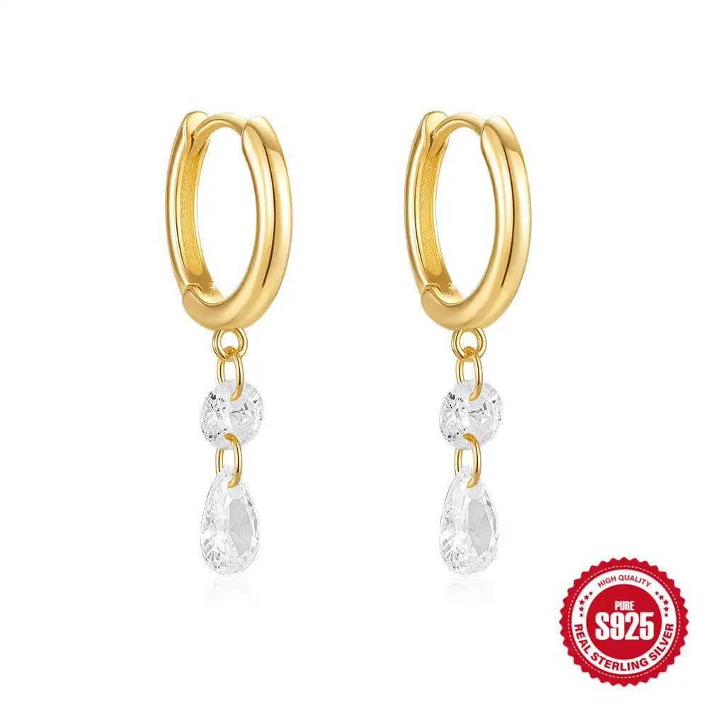 S925 Sterling Silver Diamond Ear Ring