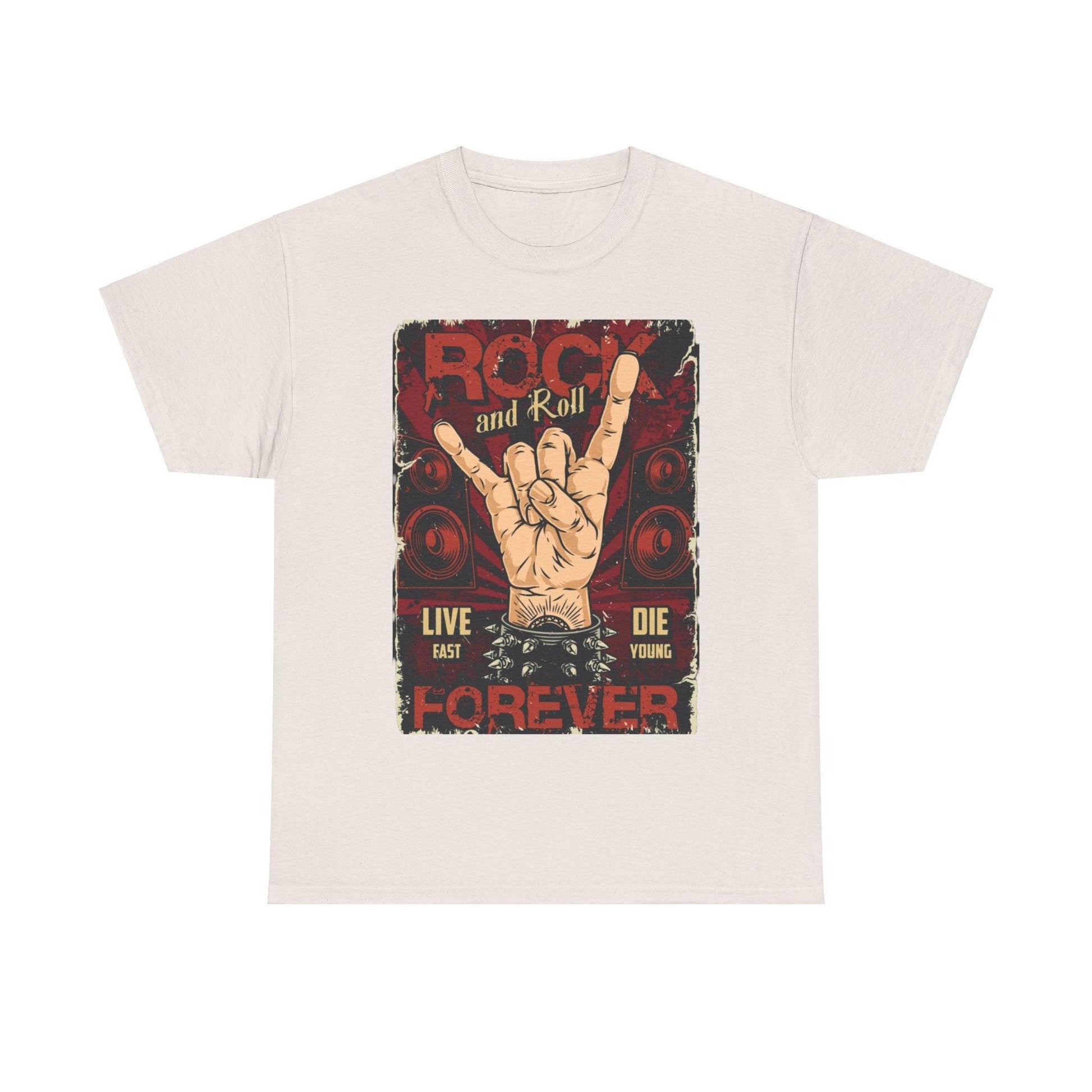 Rock and Roll Forever Hand Sign Unisex Heavy Cotton Tee - Lizard Vigilante