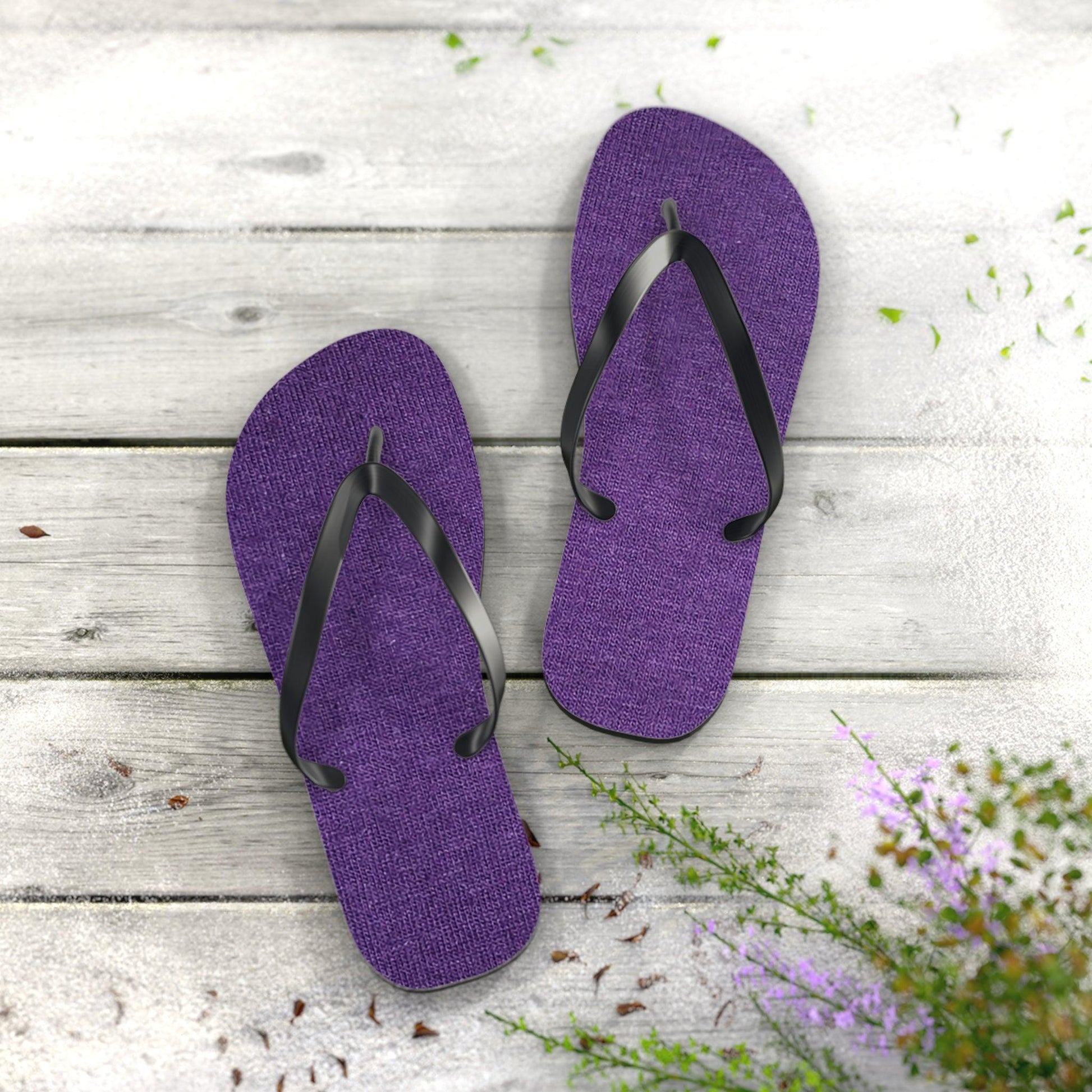 Faux Purple Silk Flip Flops - Lizard Vigilante