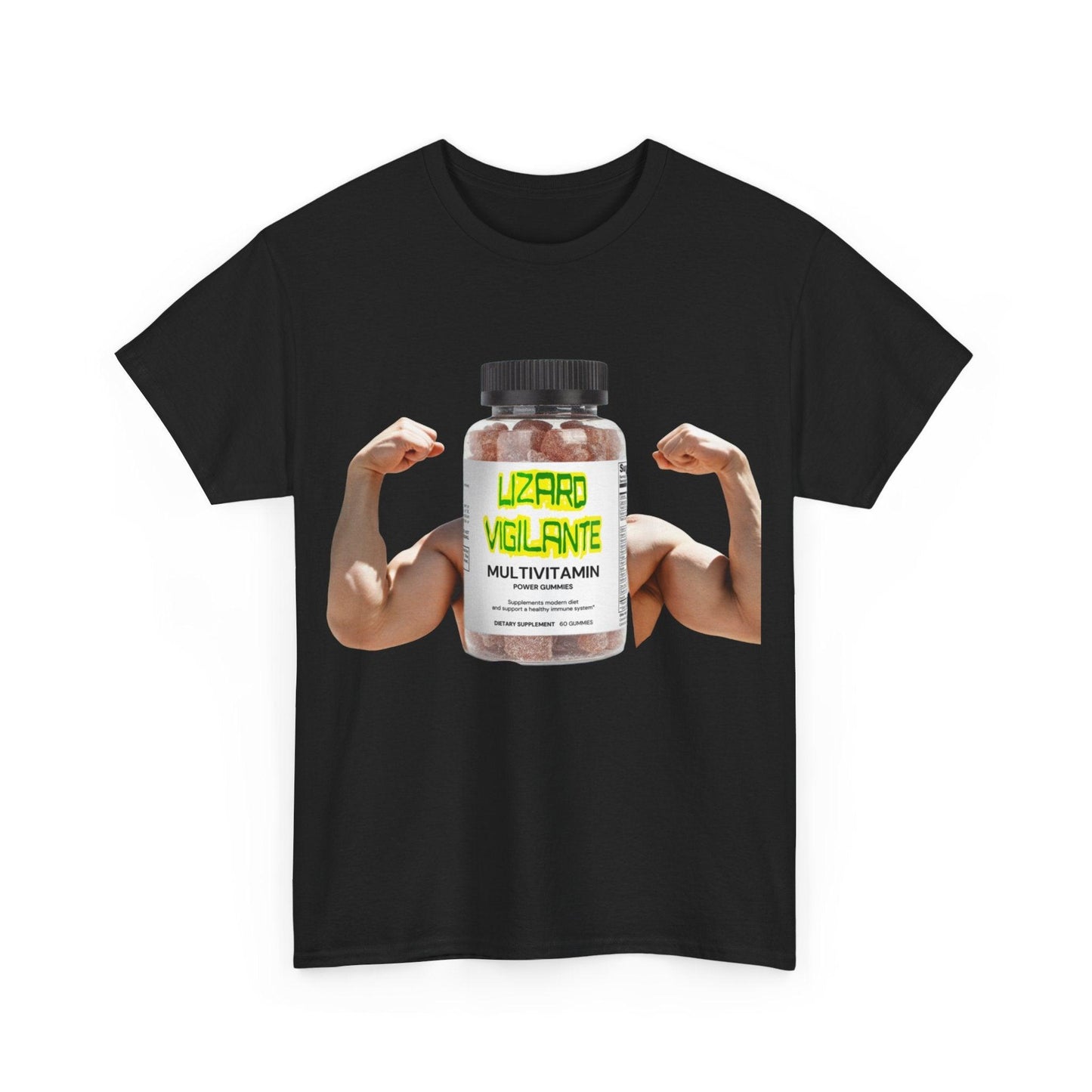 Lizard Vigilante MultiVitamins Muscle Man Unisex Heavy Cotton Tee - Lizard Vigilante