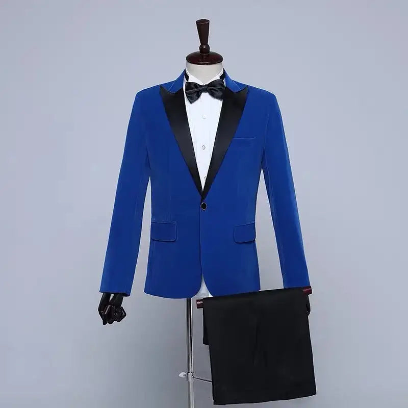 Men's Stage Performance Suit Velvet Jacket
