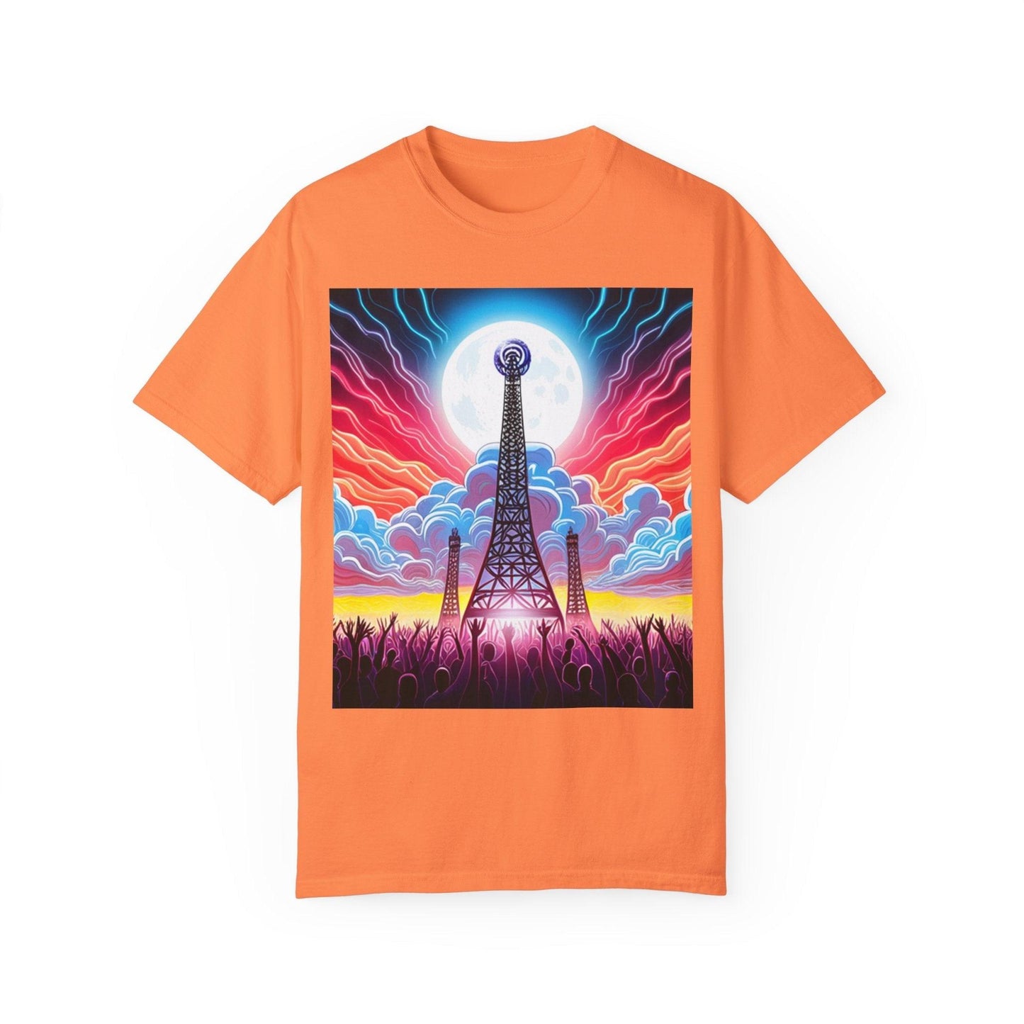 Eiffel CellTower Unisex Garment-Dyed T-shirt - Lizard Vigilante