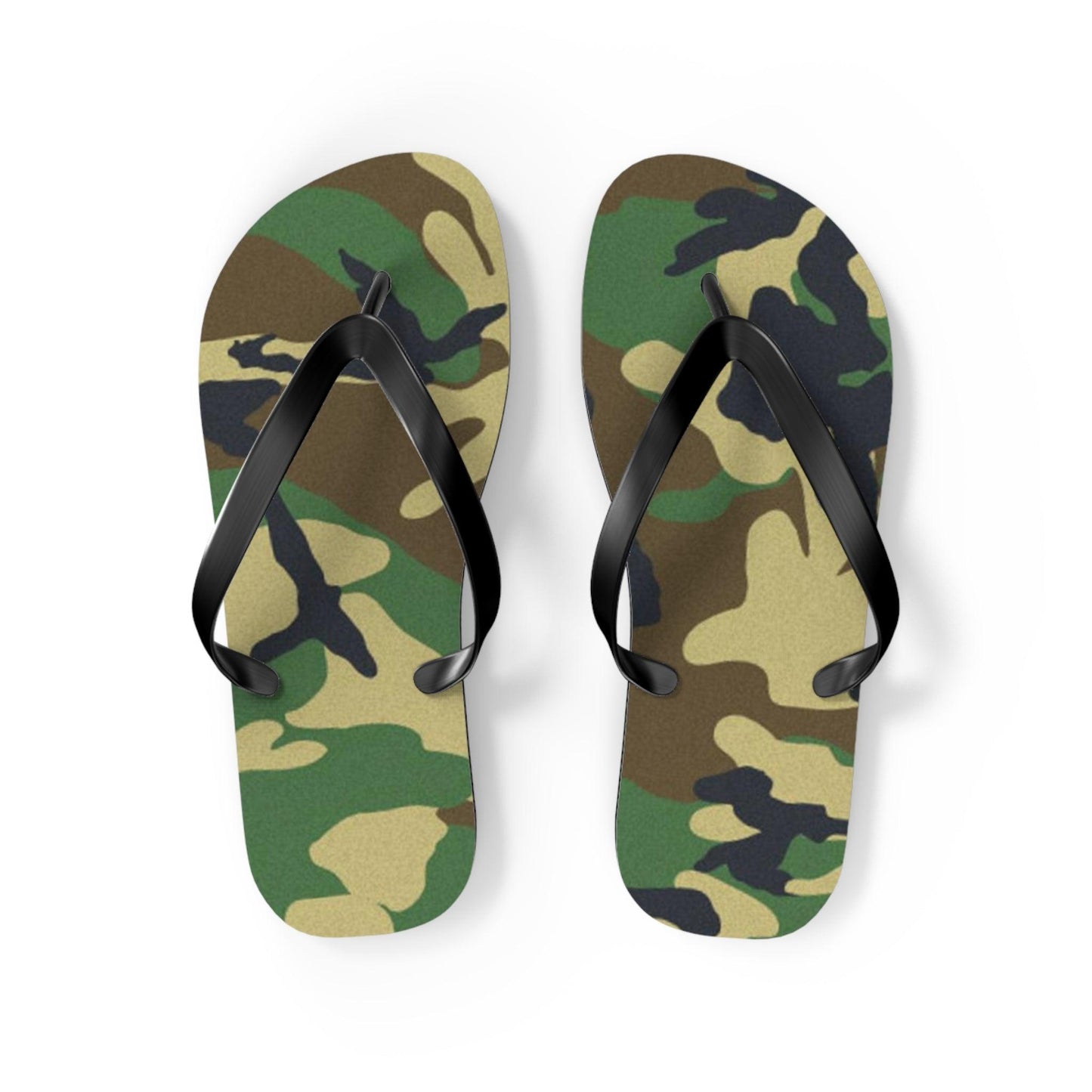 Men's Green Camouflage Flip Flops - Lizard Vigilante