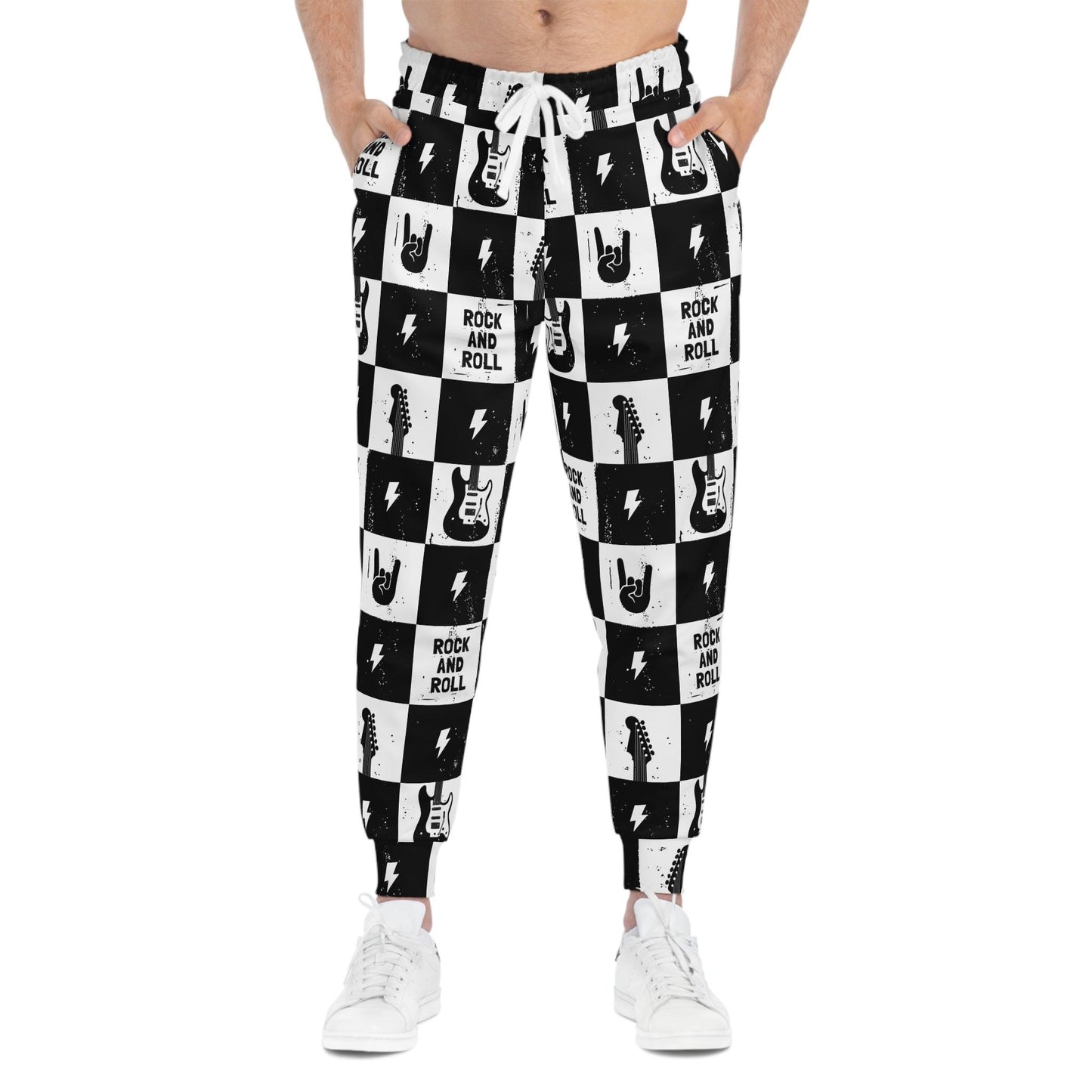 Rock And Roll Squares Athletic Joggers - Premium All Over Prints from Printify - Just $62.99! Shop now at Lizard Vigilante