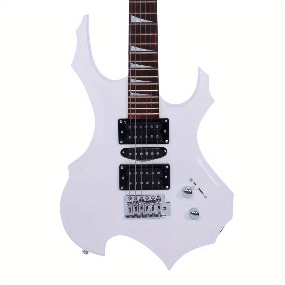 LEADZM Novice Flame Shaped Electric Guitar – HSH Pickup, Sunset Color, Tremolo Bridge, Complete Kit with Bag, Strap, Cable, and Tools - Premium Electric guitar from Lizard Vigilante - Just $216.88! Shop now at Lizard Vigilante