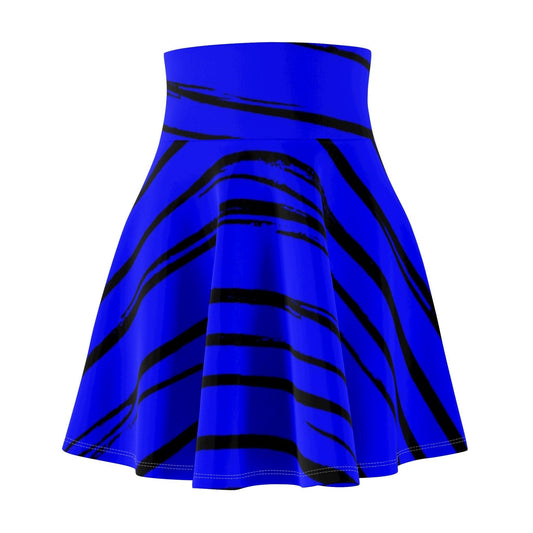 Black & Blue Strips Women's Skater Skirt - Lizard Vigilante