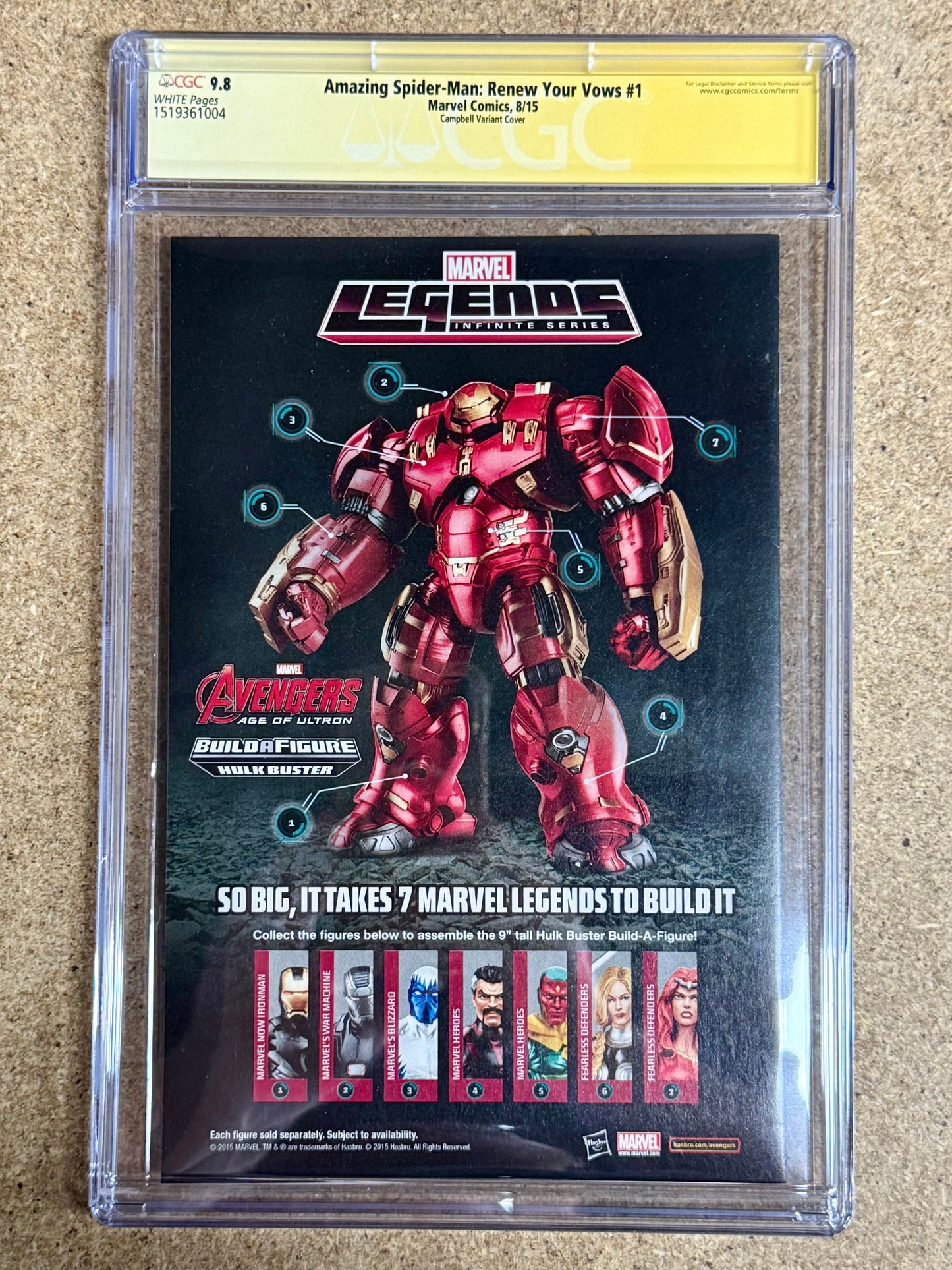 CGC SS 9.8 Signed Amazing Spider-Man Renew Your Vows #1 J Scott Campbell & Dan Slott 1:50 Variant