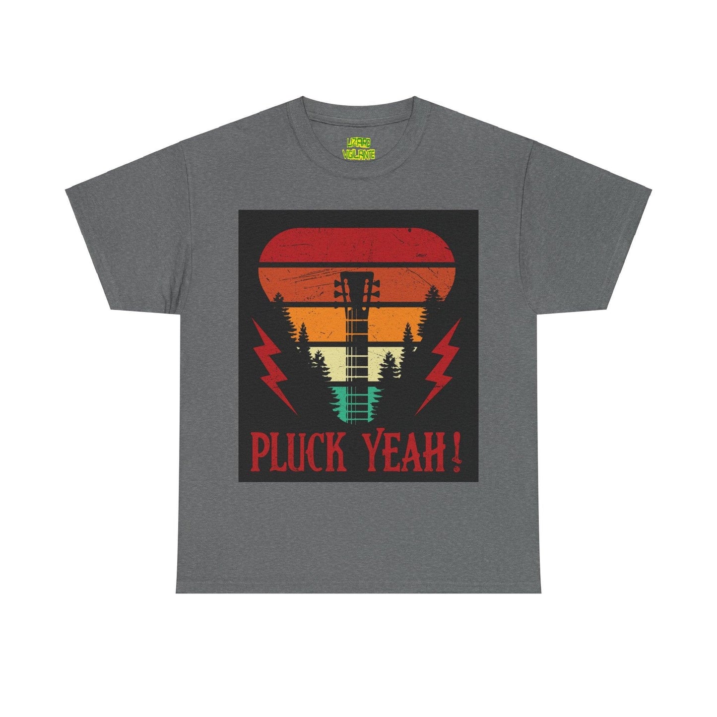 Pluck Yeah! Guitar Neck Unisex Heavy Cotton Tee - Lizard Vigilante