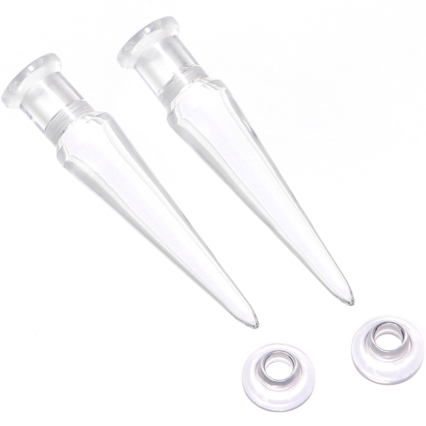 Clear 2 in 1 Interchangeable Screw Fit Plug and Taper Set
