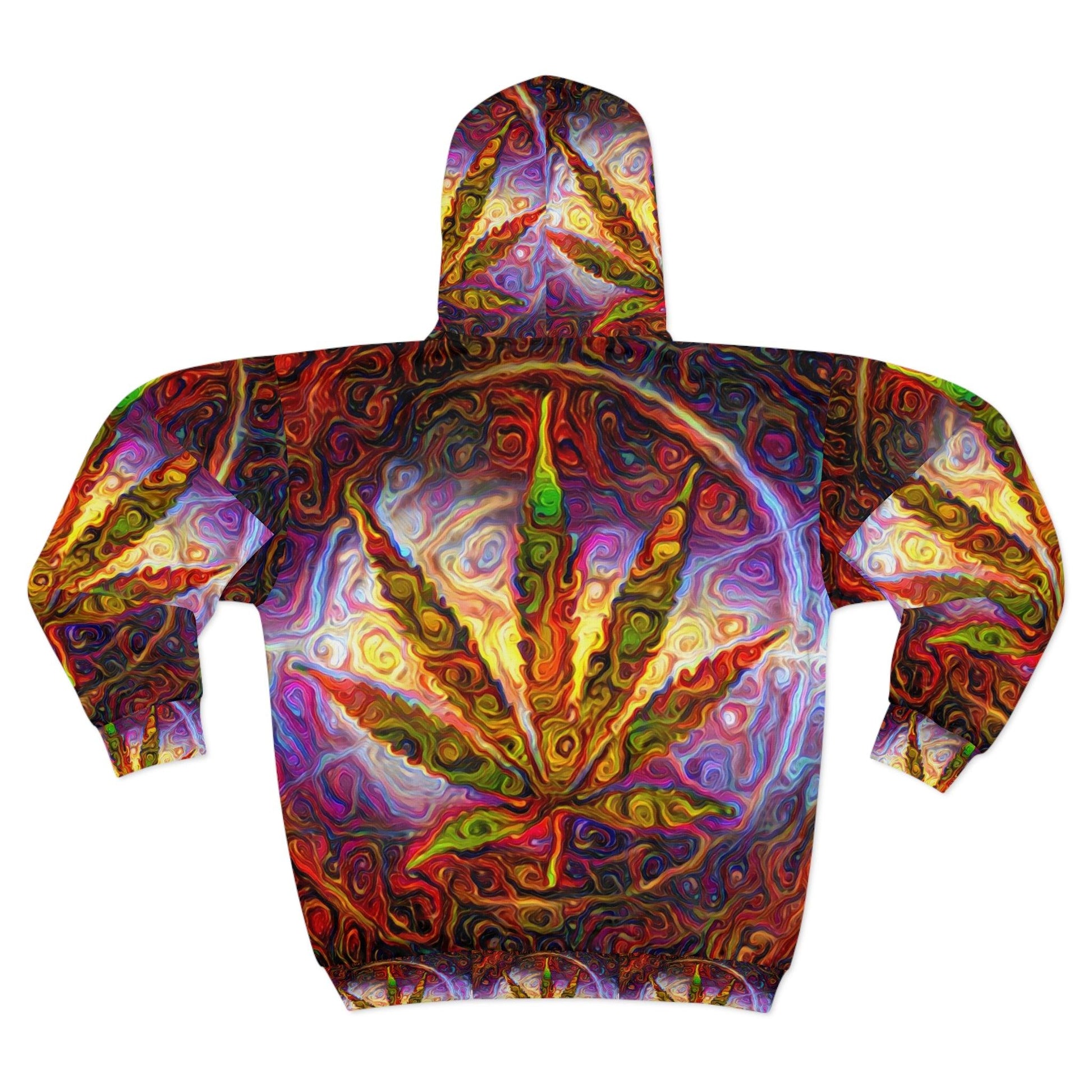 Psychedelic Pot Leaf Unisex Zip Hoodie - Lizard Vigilante