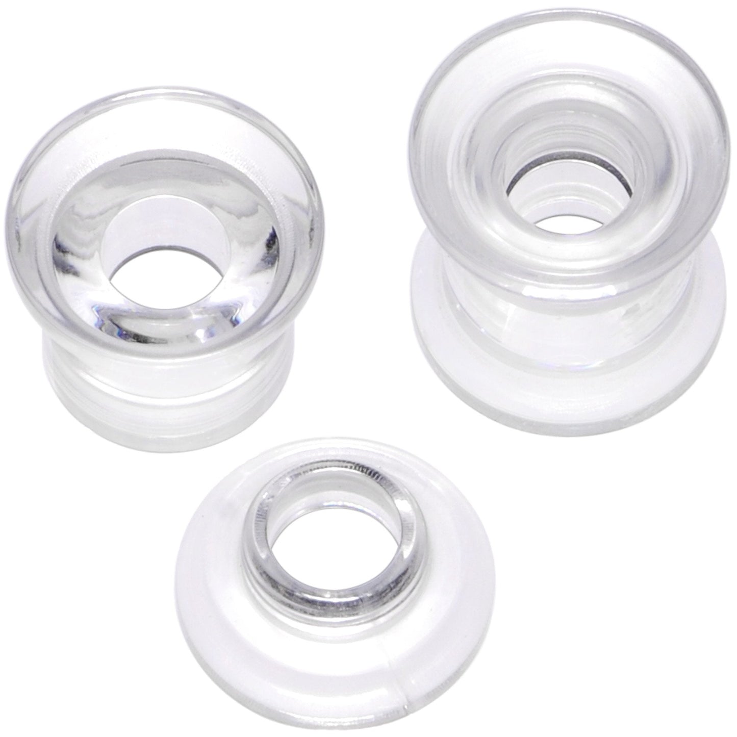 Clear 2 in 1 Interchangeable Screw Fit Plug and Taper Set