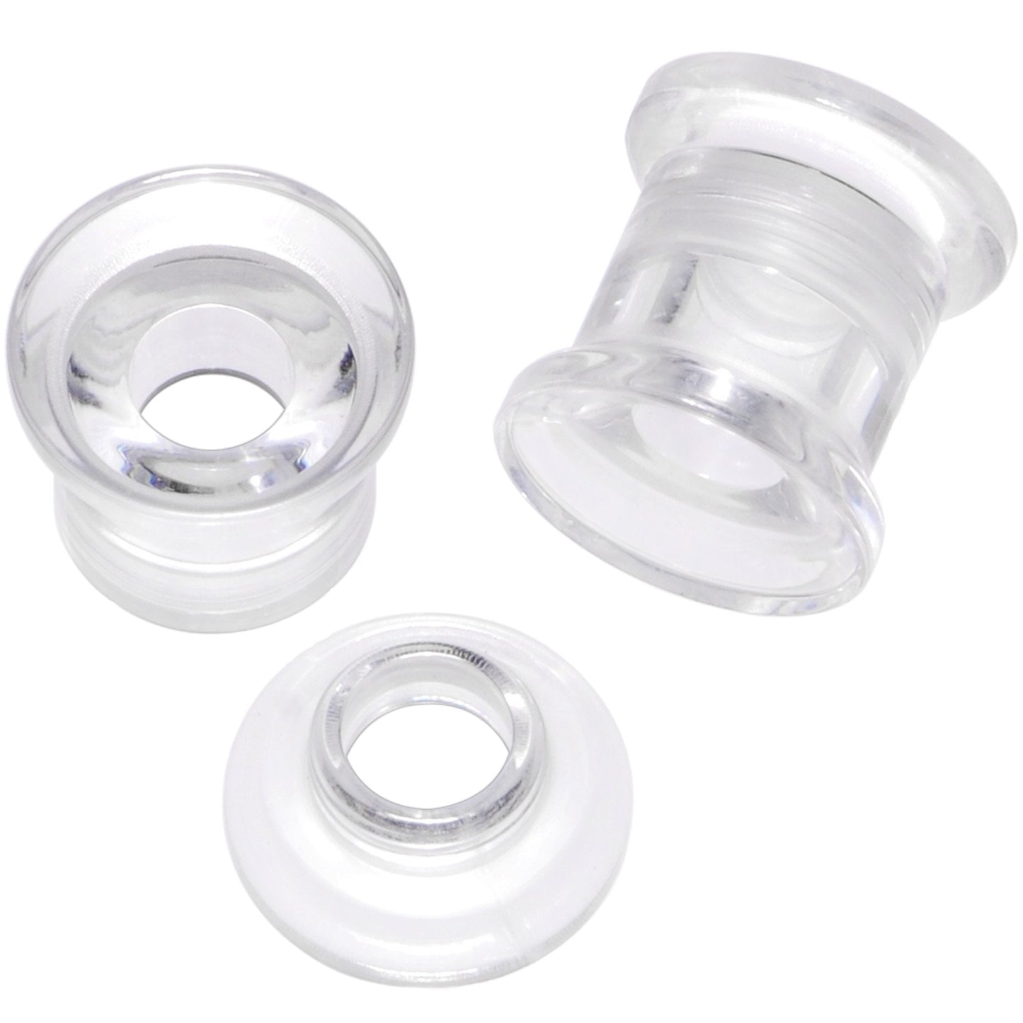 Clear 2 in 1 Interchangeable Screw Fit Plug and Taper Set