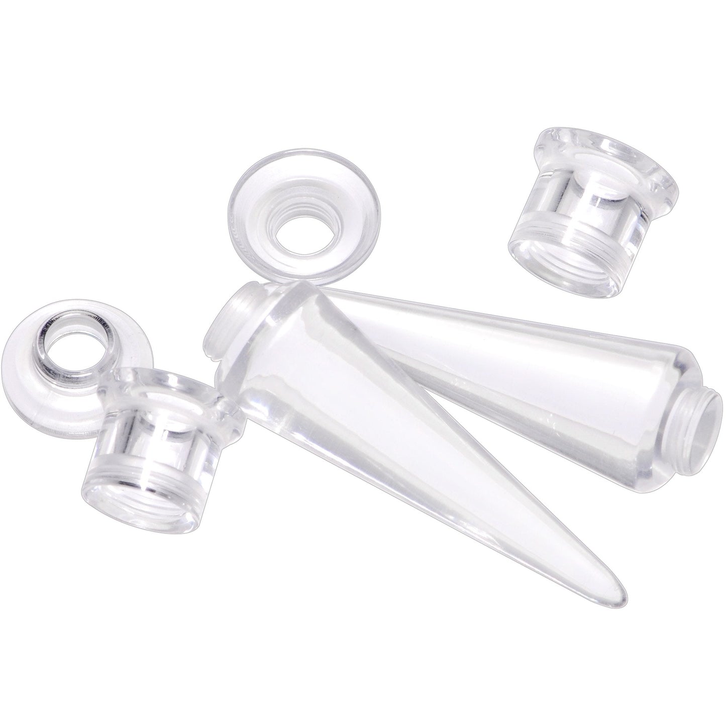 Clear 2 in 1 Interchangeable Screw Fit Plug and Taper Set