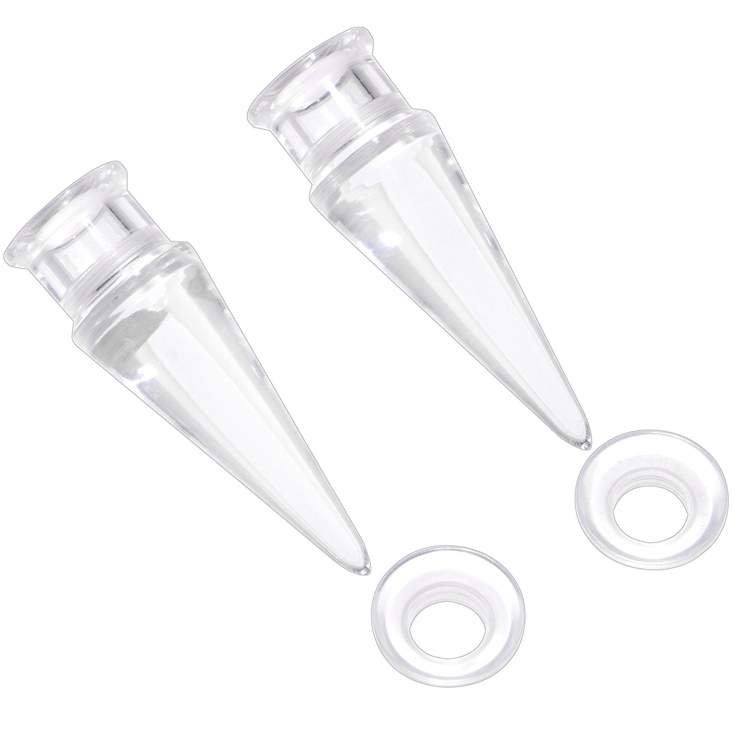 Clear 2 in 1 Interchangeable Screw Fit Plug and Taper Set