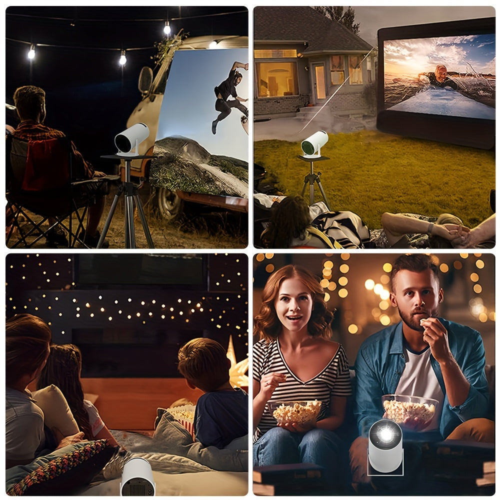 HY300 Pro Mini Portable Projector, 4K/260 ANSI Smart Projector With WiFi 6 BT 5.0, Screen Adjustment, 180 Degree Rotation, Home Video Projector Built-in Android 11.0 OS - Premium  from Lizard Vigilante - Just $68.99! Shop now at Lizard Vigilante